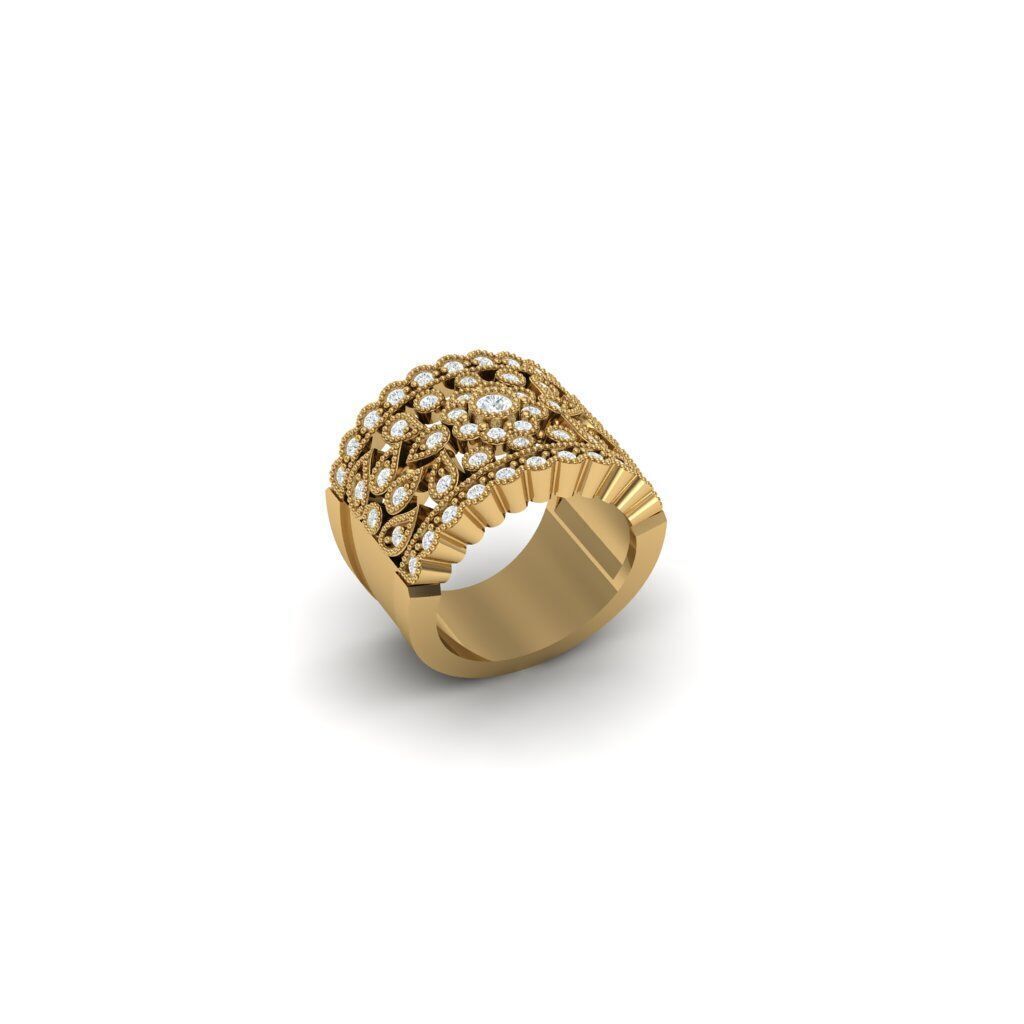 Flower Ring 3D print model_1