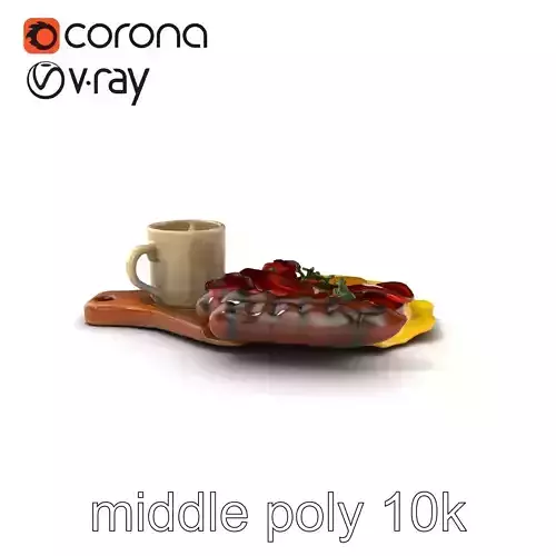 Breakfast Platter with Omelet and Bacon model pack Low-poly 3D model