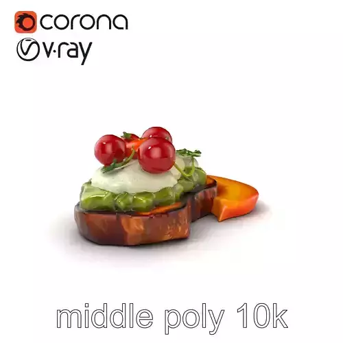 Avocado Toast Breakfast Delight model pack Low-poly 3D model