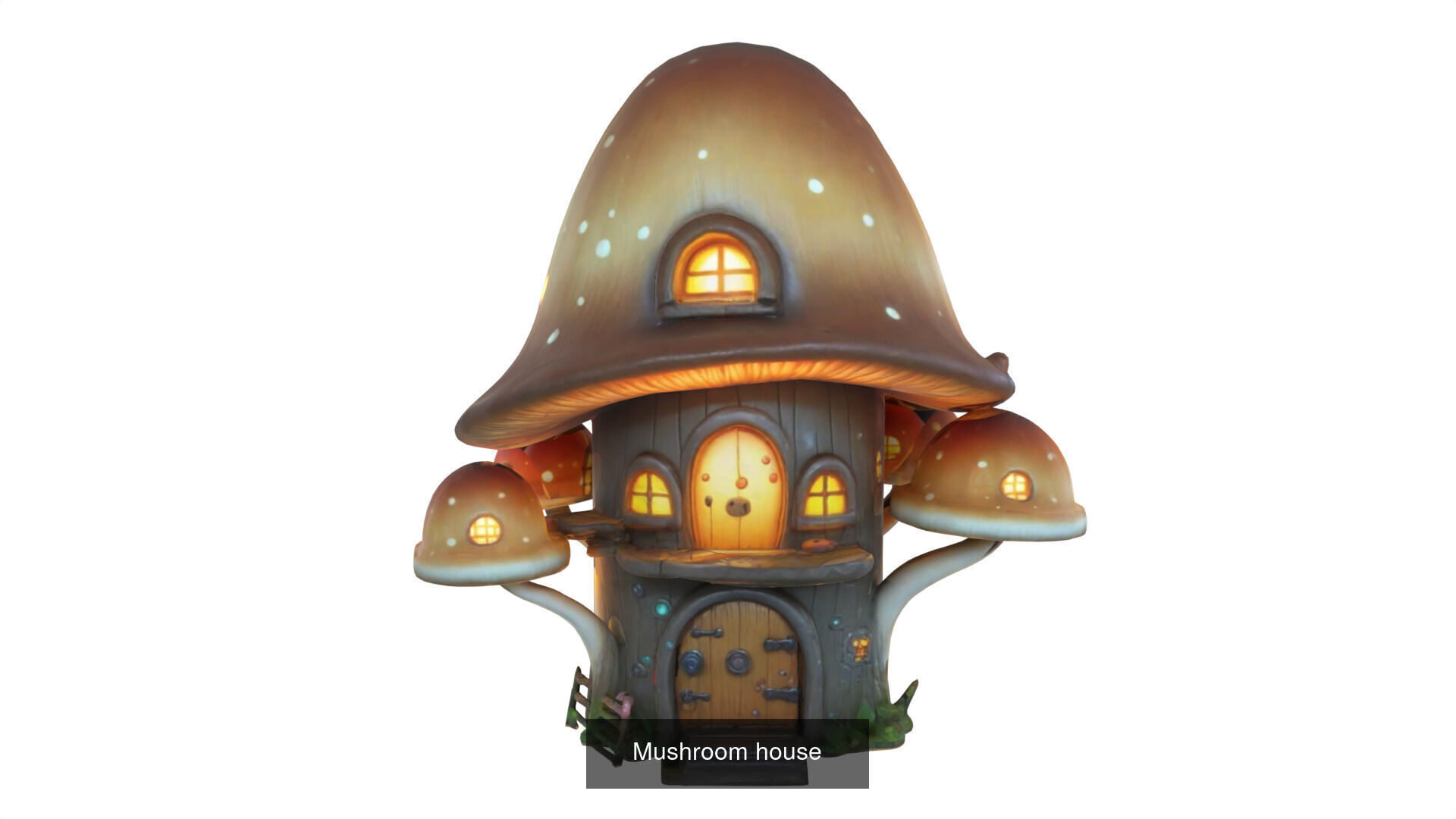 pack of 6 Mushroom houses 3D Model Collection_10