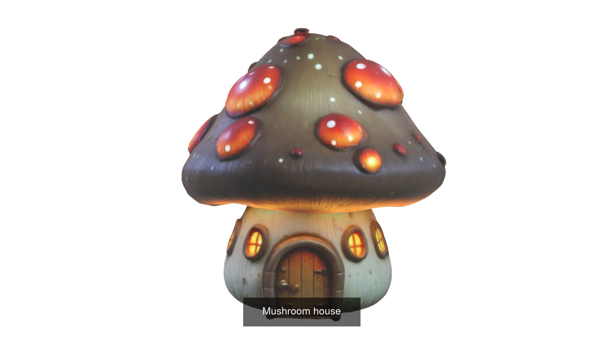 pack of 6 Mushroom houses 3D Model Collection_8