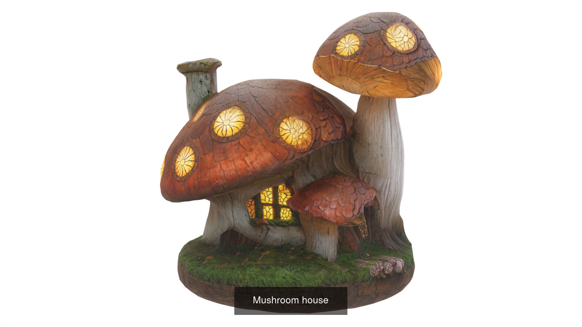 pack of 6 Mushroom houses 3D Model Collection_12