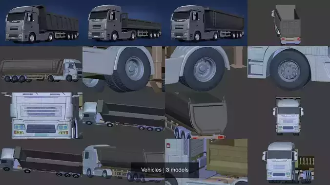 Generic Heavy trucks -- Construction - Tipping Trailer 3D Model Collection