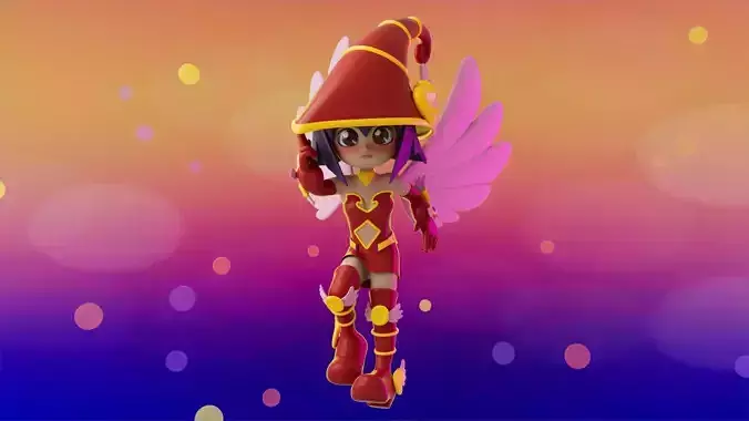 apple magician girl chibi 3D model