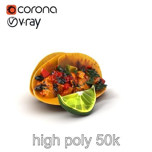 Vegan Breakfast Tacos Model Pack Low-poly 3D model 2