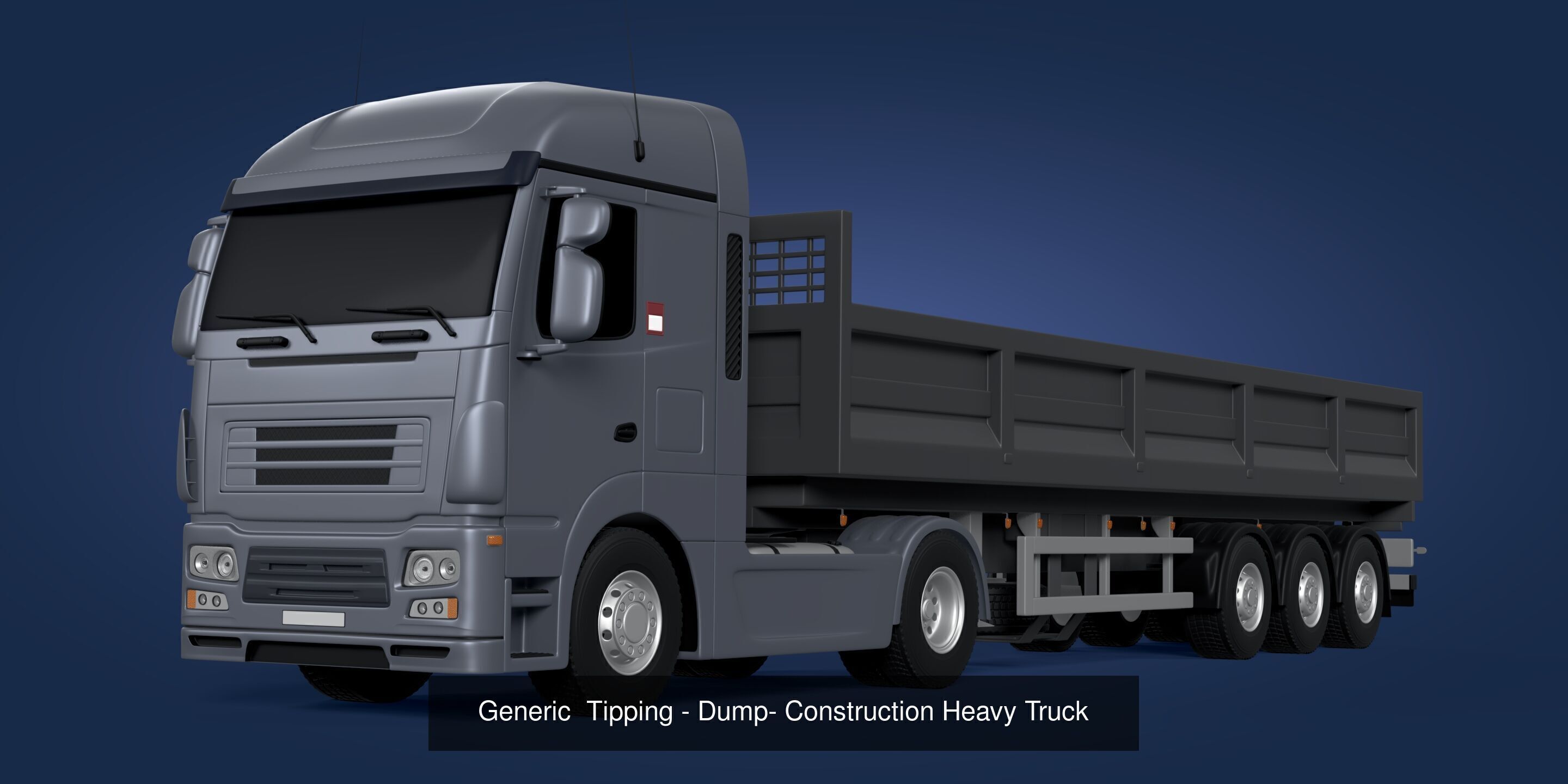 Generic Heavy trucks  -- Cement Mixer - Tipping - Construction 3D Model Collection_3