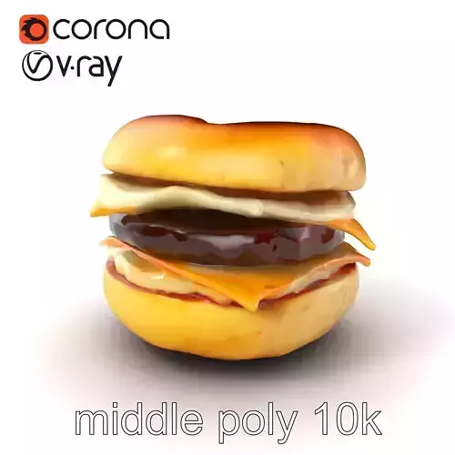 Breakfast Sandwich Delight 3D Model Pack Low-poly 3D model