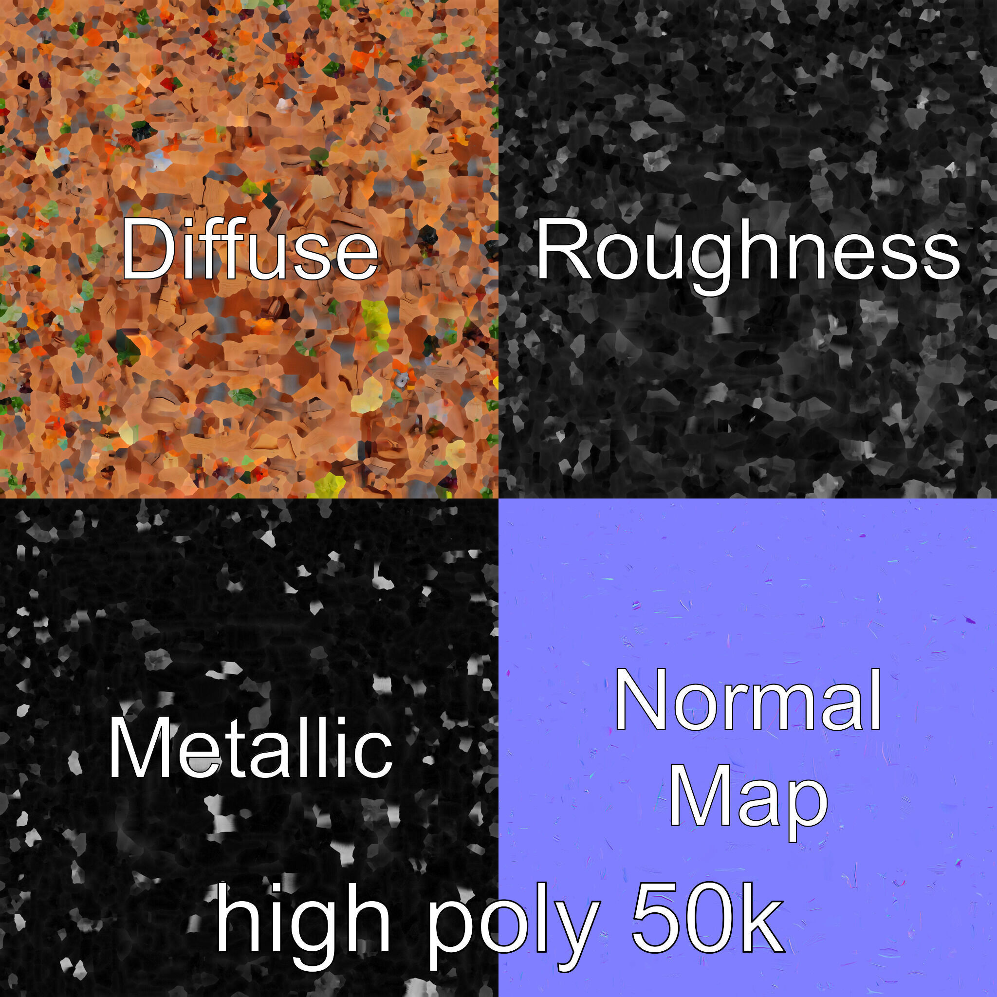 Rustic Farm Wood Vendor Stand Model Pack Low-poly 3D model_3