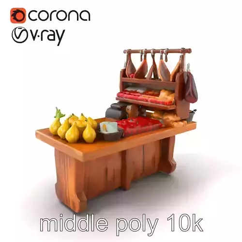 Vintage Rural Market Counter Display model pack