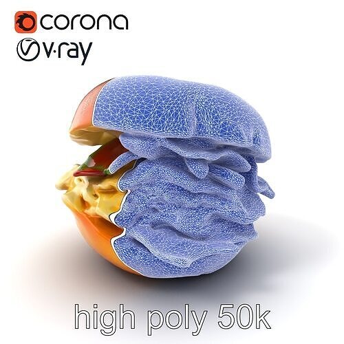 Bagel Breakfast Sandwich Model Pack Low-poly 3D model 2