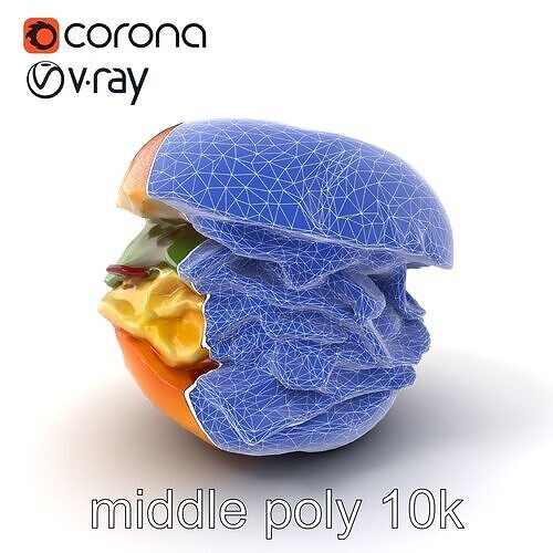 Bagel Breakfast Sandwich Model Pack Low-poly 3D model 6
