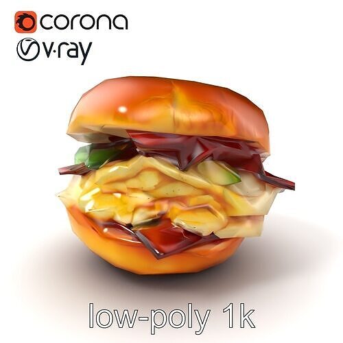 Bagel Breakfast Sandwich Model Pack Low-poly 3D model 5