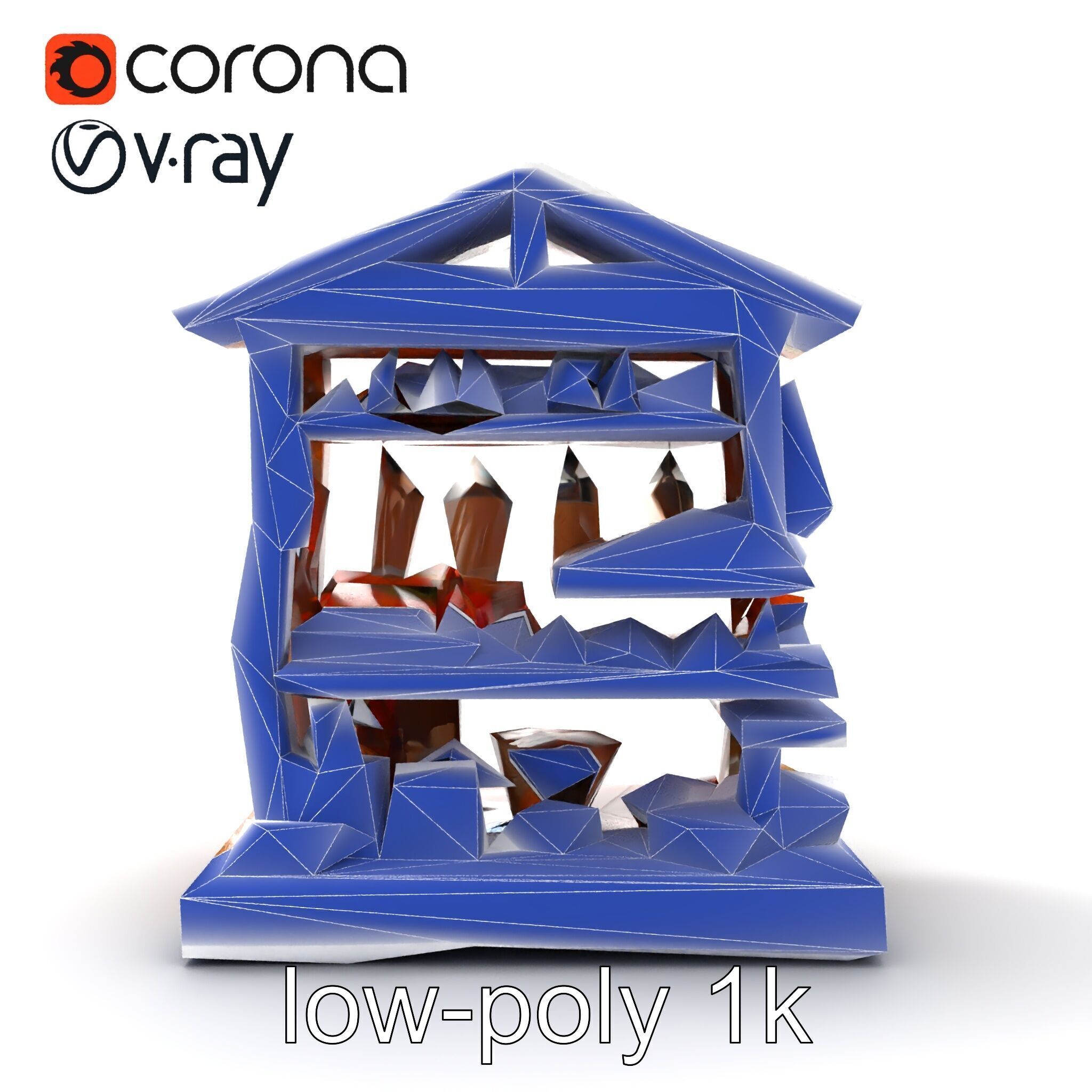 Rustic Village Market Food Stall model pack Low-poly 3D model_15