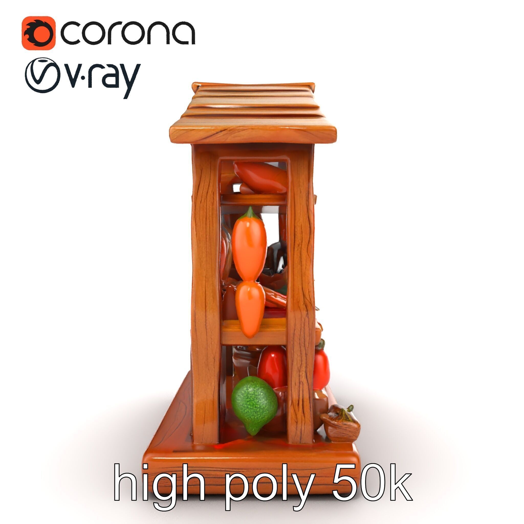 Rustic Village Market Food Stall model pack Low-poly 3D model_19