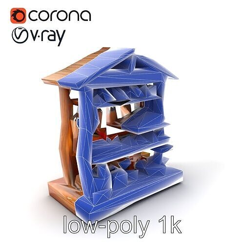 Rustic Village Market Food Stall model pack Low-poly 3D model 7