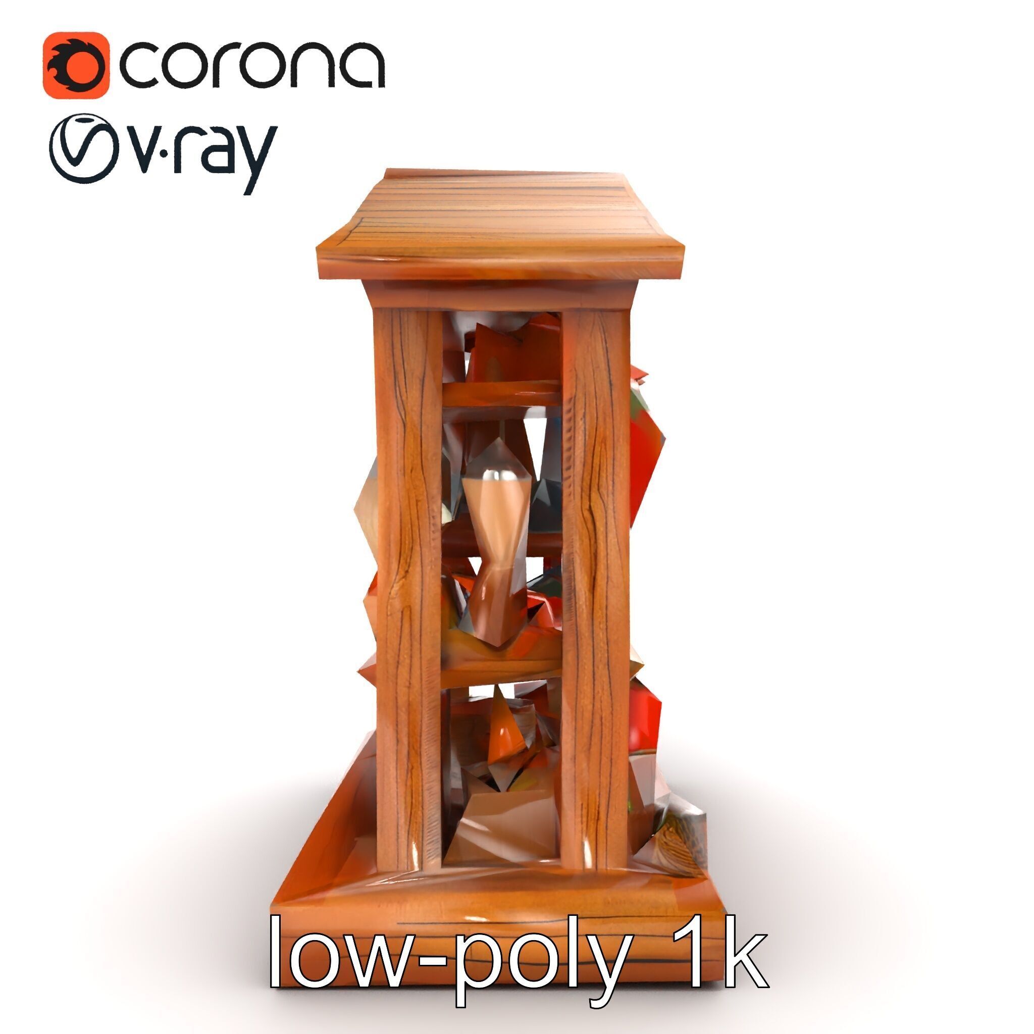 Rustic Village Market Food Stall model pack Low-poly 3D model_13