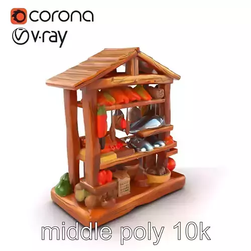 Rustic Village Market Food Stall model pack