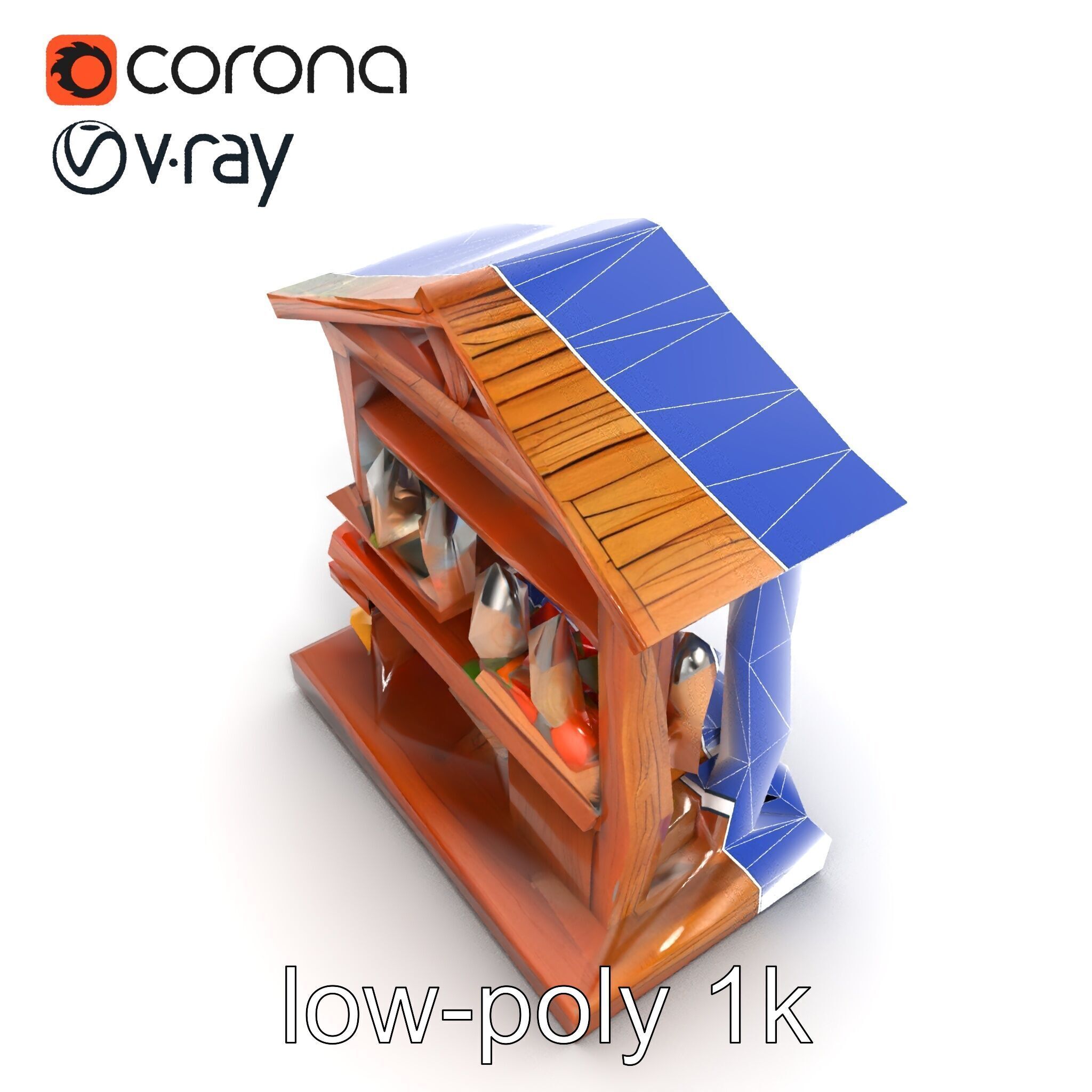 Rustic Village Market Food Stall model pack Low-poly 3D model_20