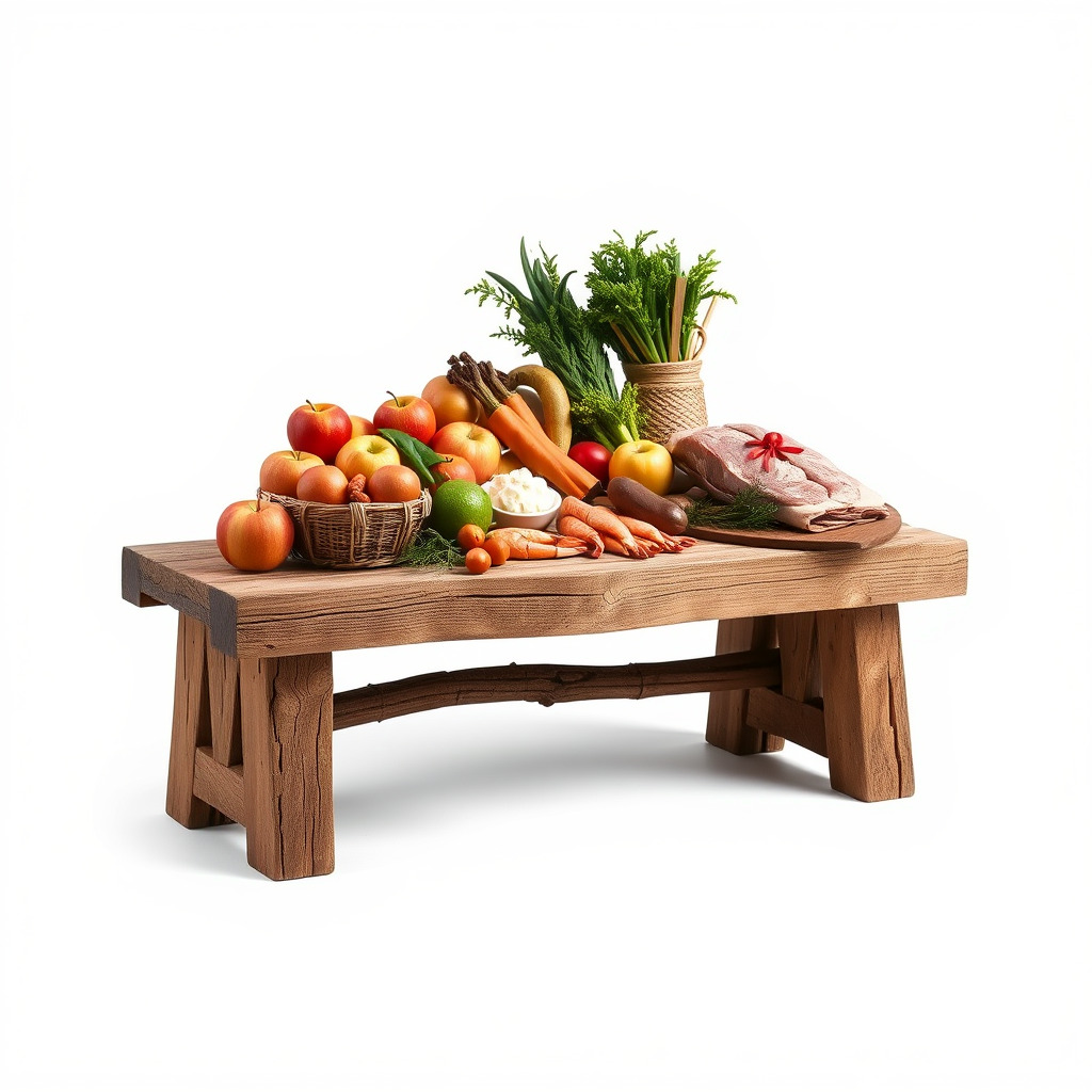 Authentic Agricultural Vendor Bench Rustic model pack Low-poly 3D model_4