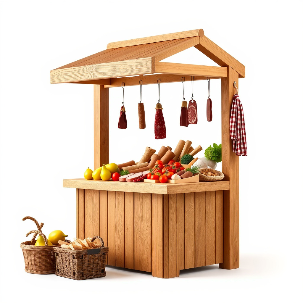 Rustic Bazaar Vendor Shelf Model Pack Low-poly 3D model_4
