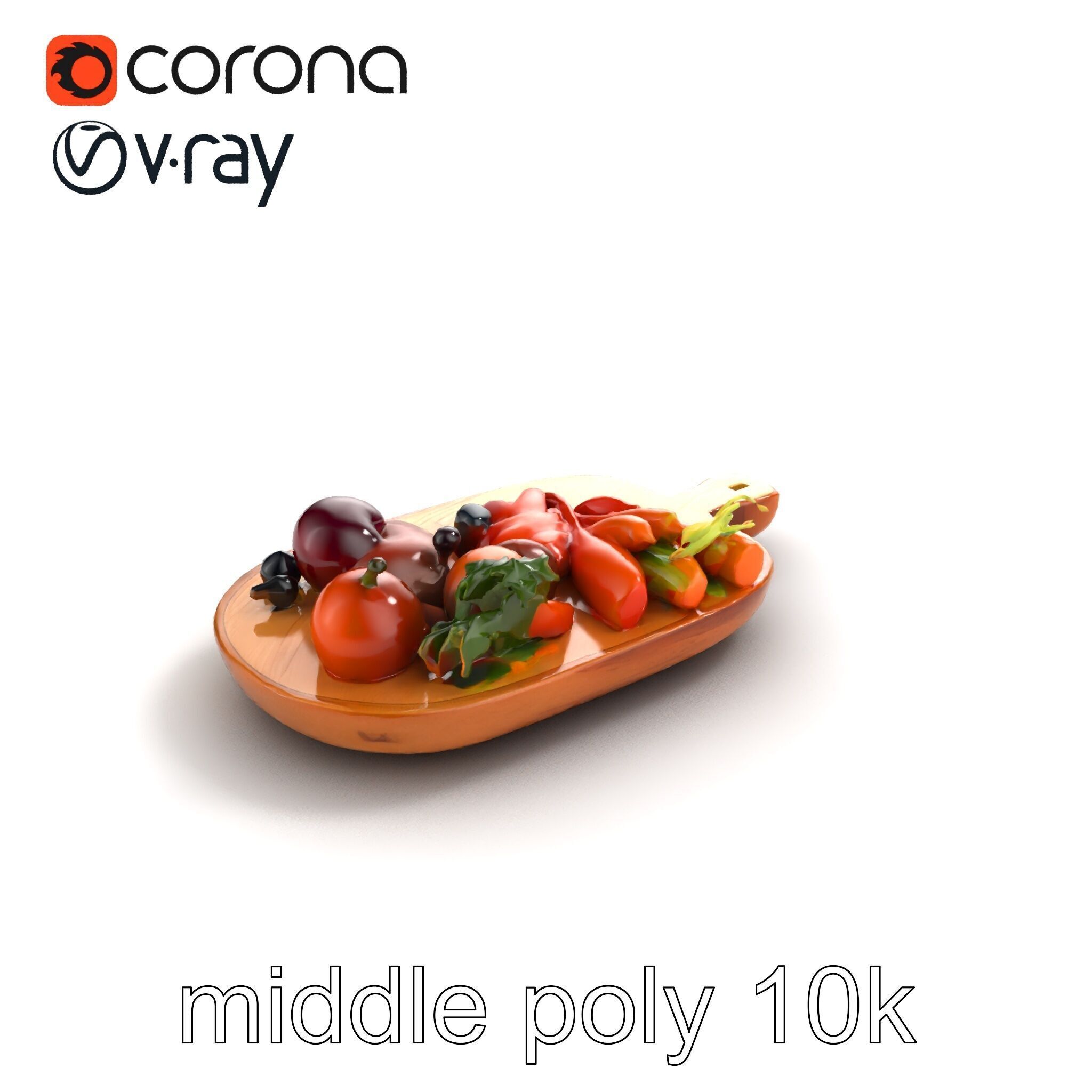 Countryside Rustic Food Spread model pack Low-poly 3D model_7