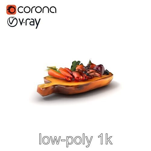 Countryside Rustic Food Spread model pack Low-poly 3D model 5
