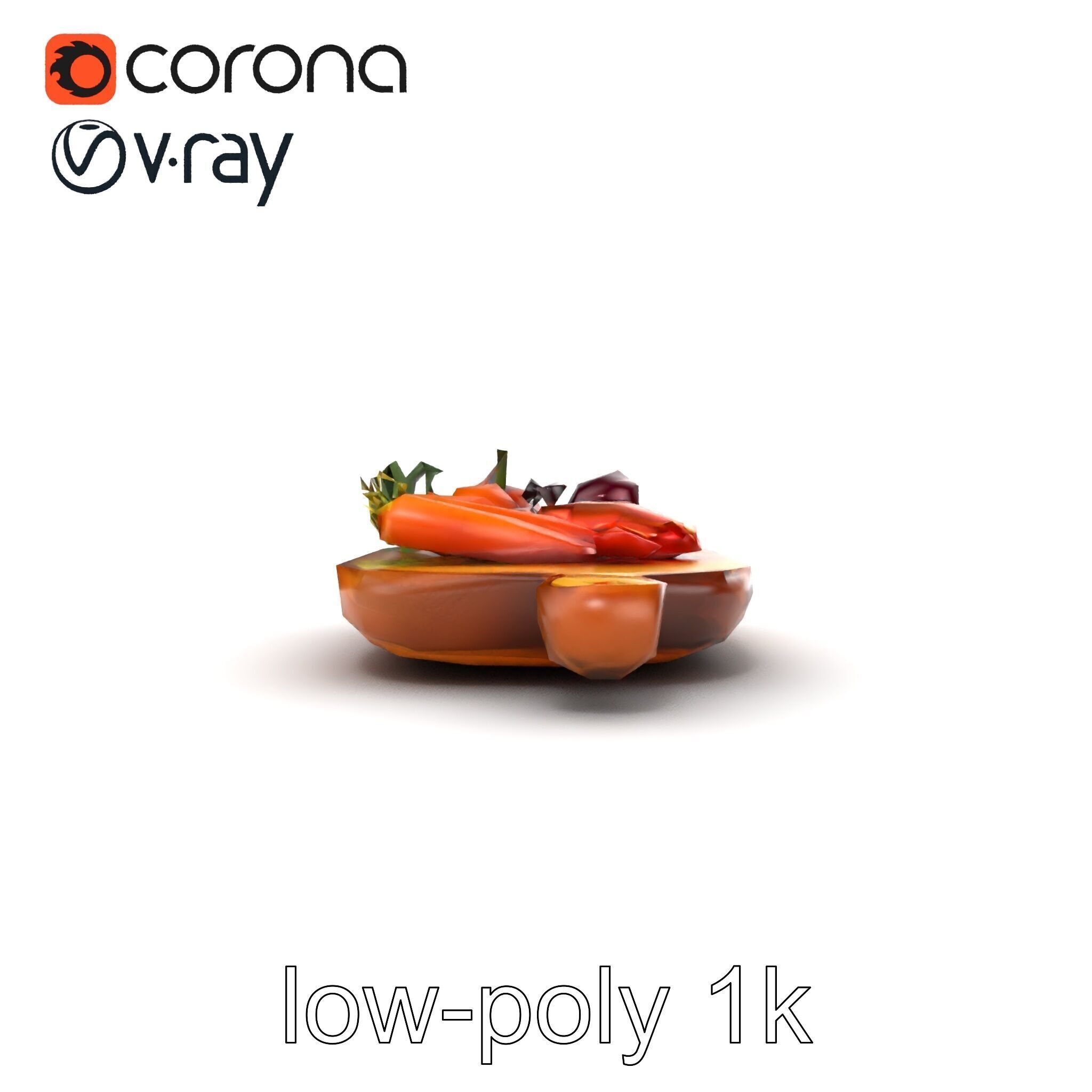 Countryside Rustic Food Spread model pack Low-poly 3D model_18