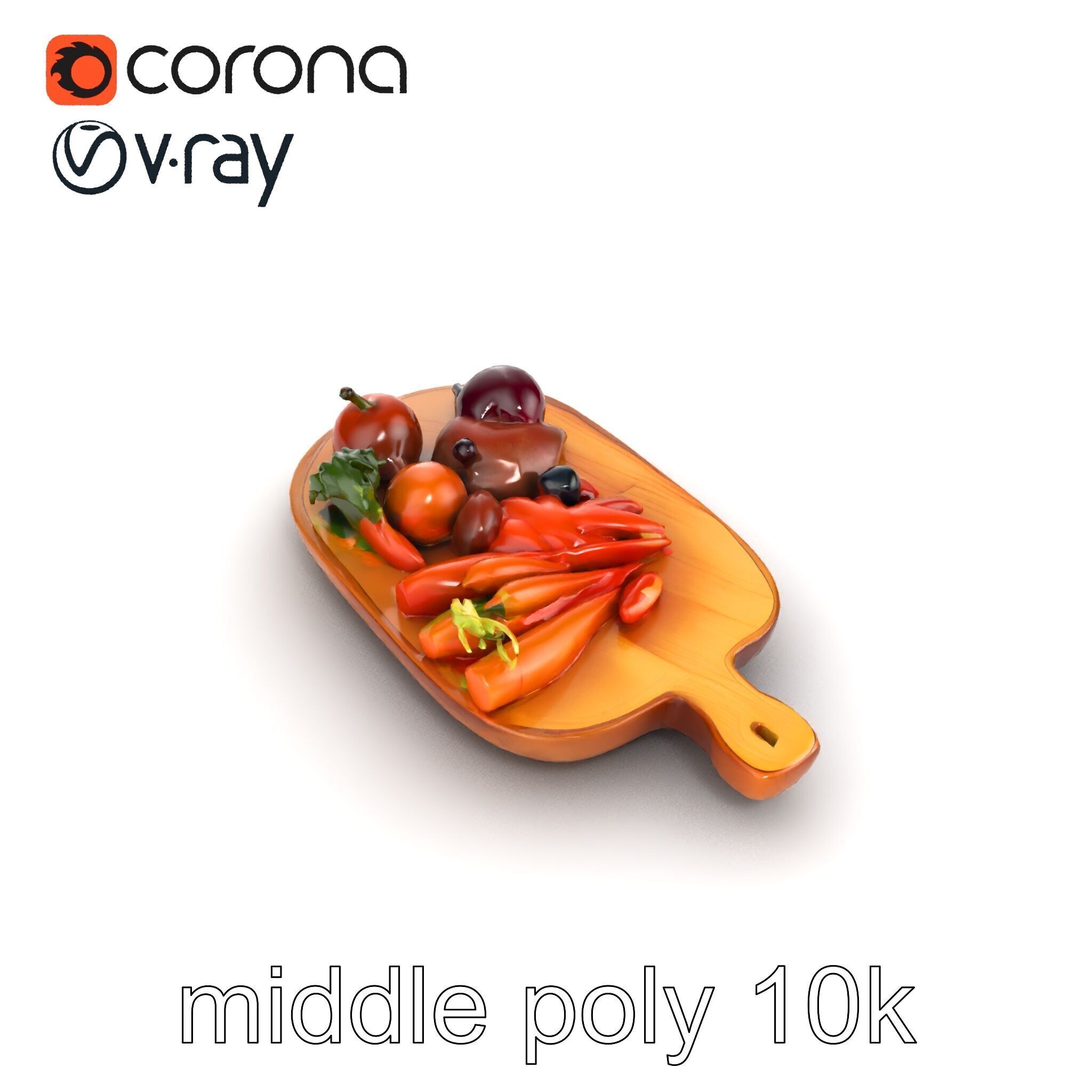 Countryside Rustic Food Spread model pack Low-poly 3D model_12