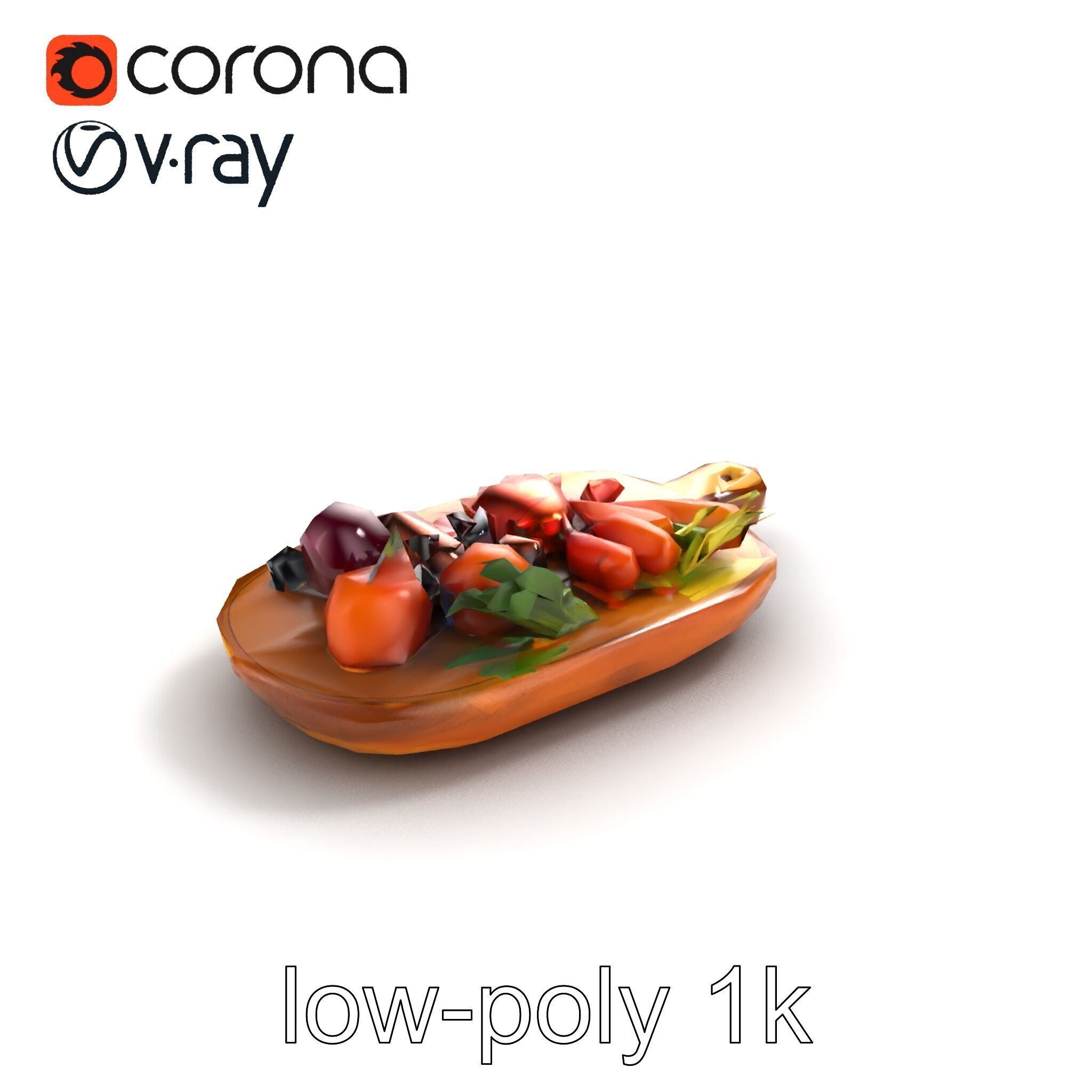 Countryside Rustic Food Spread model pack Low-poly 3D model_8