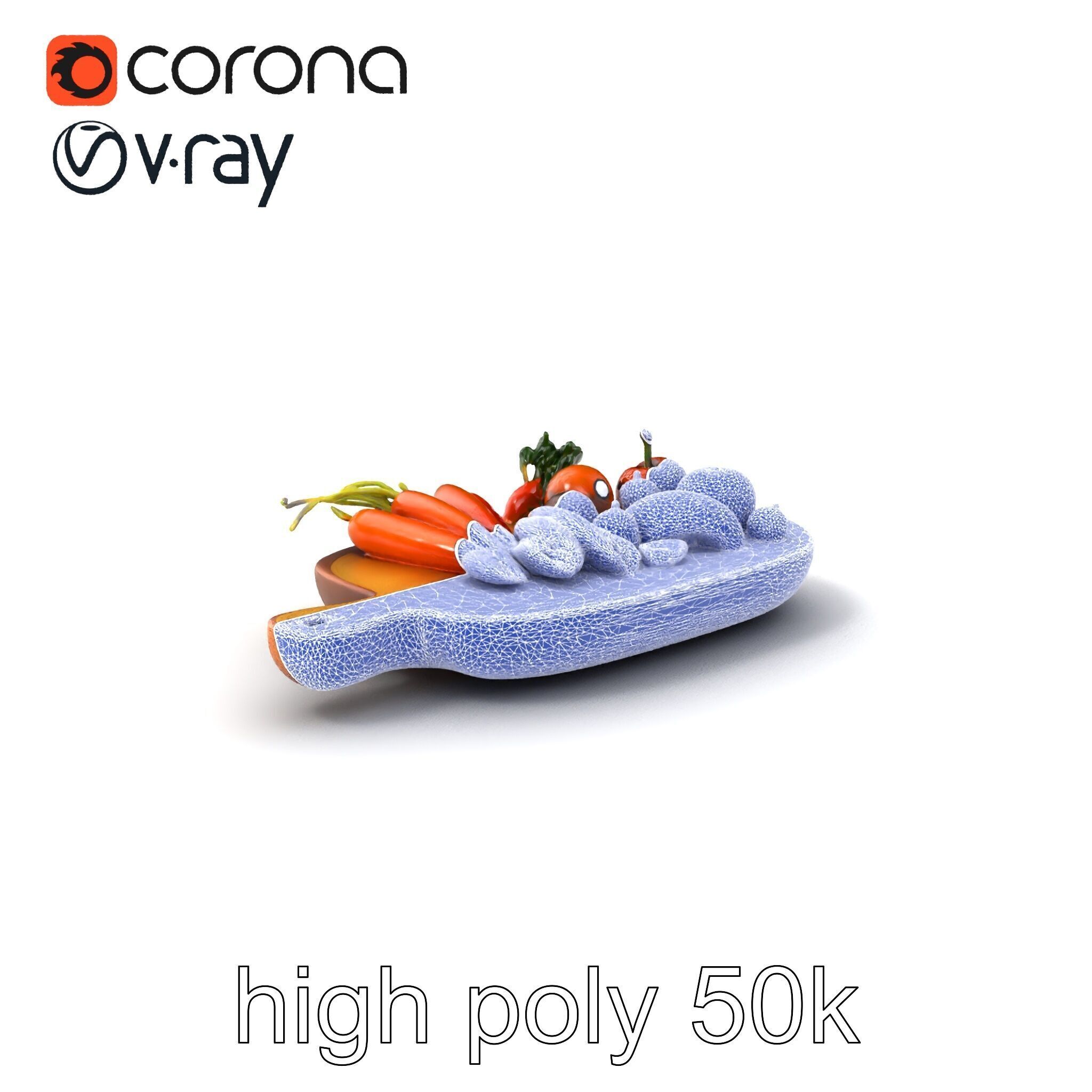 Countryside Rustic Food Spread model pack Low-poly 3D model_1