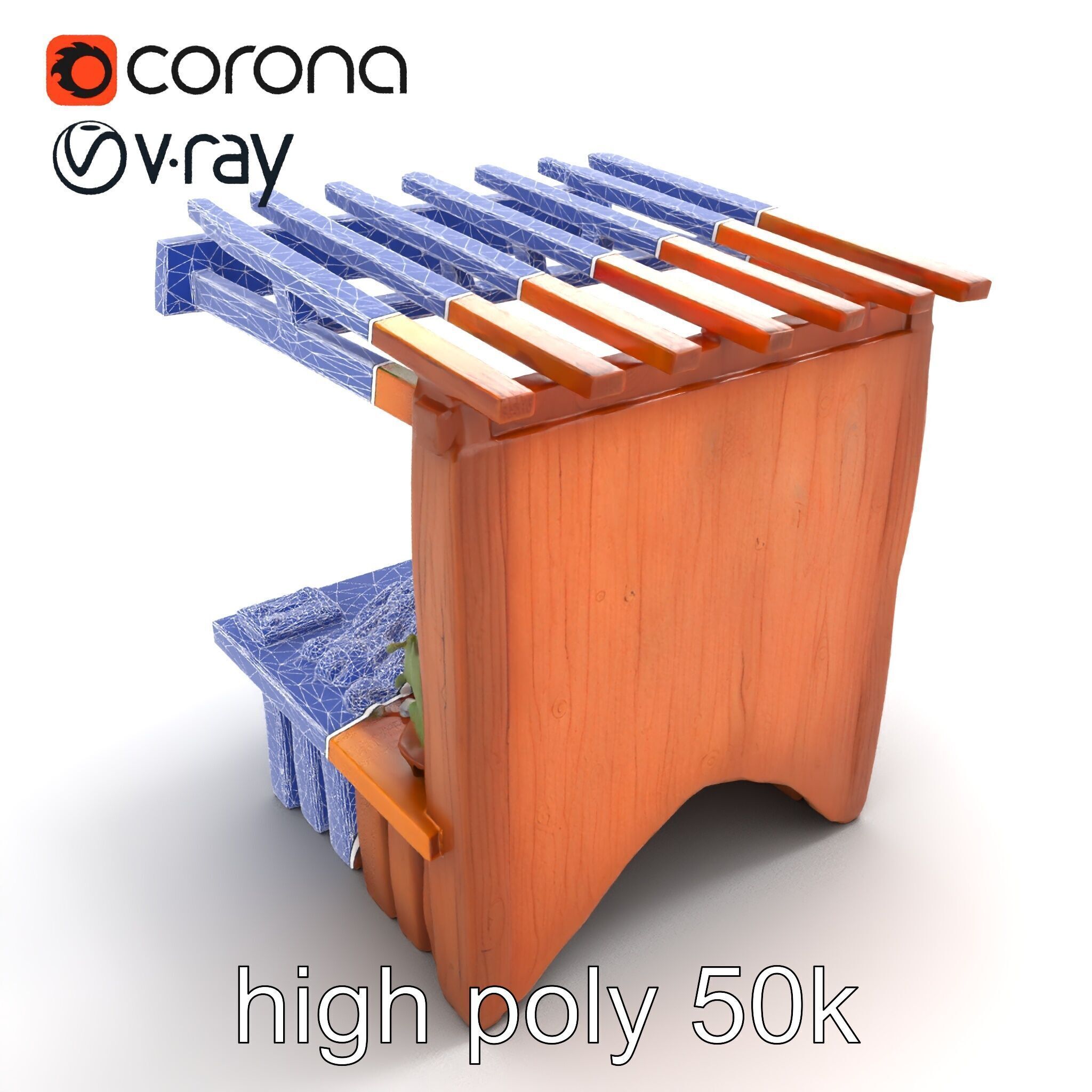 Farm Market Stall with Produce model pack Low-poly 3D model_15