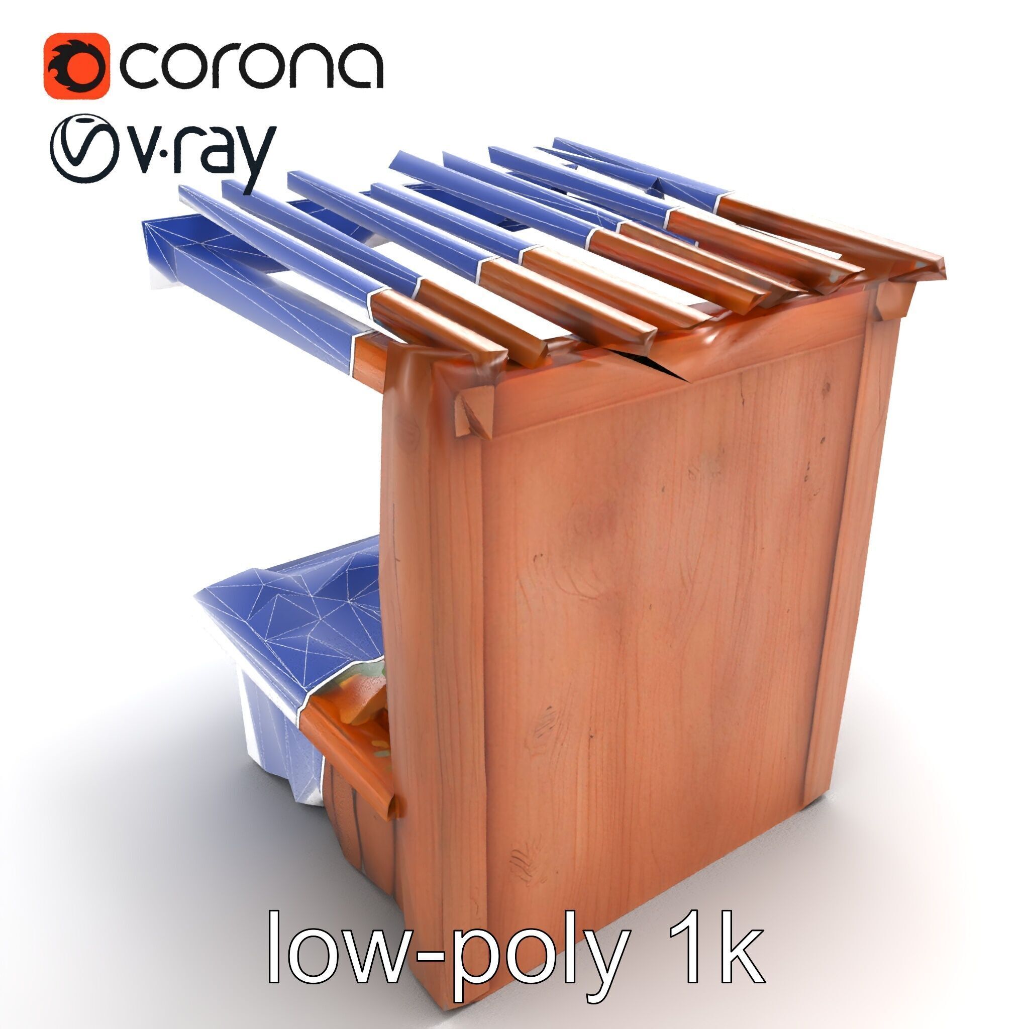 Farm Market Stall with Produce model pack Low-poly 3D model_30