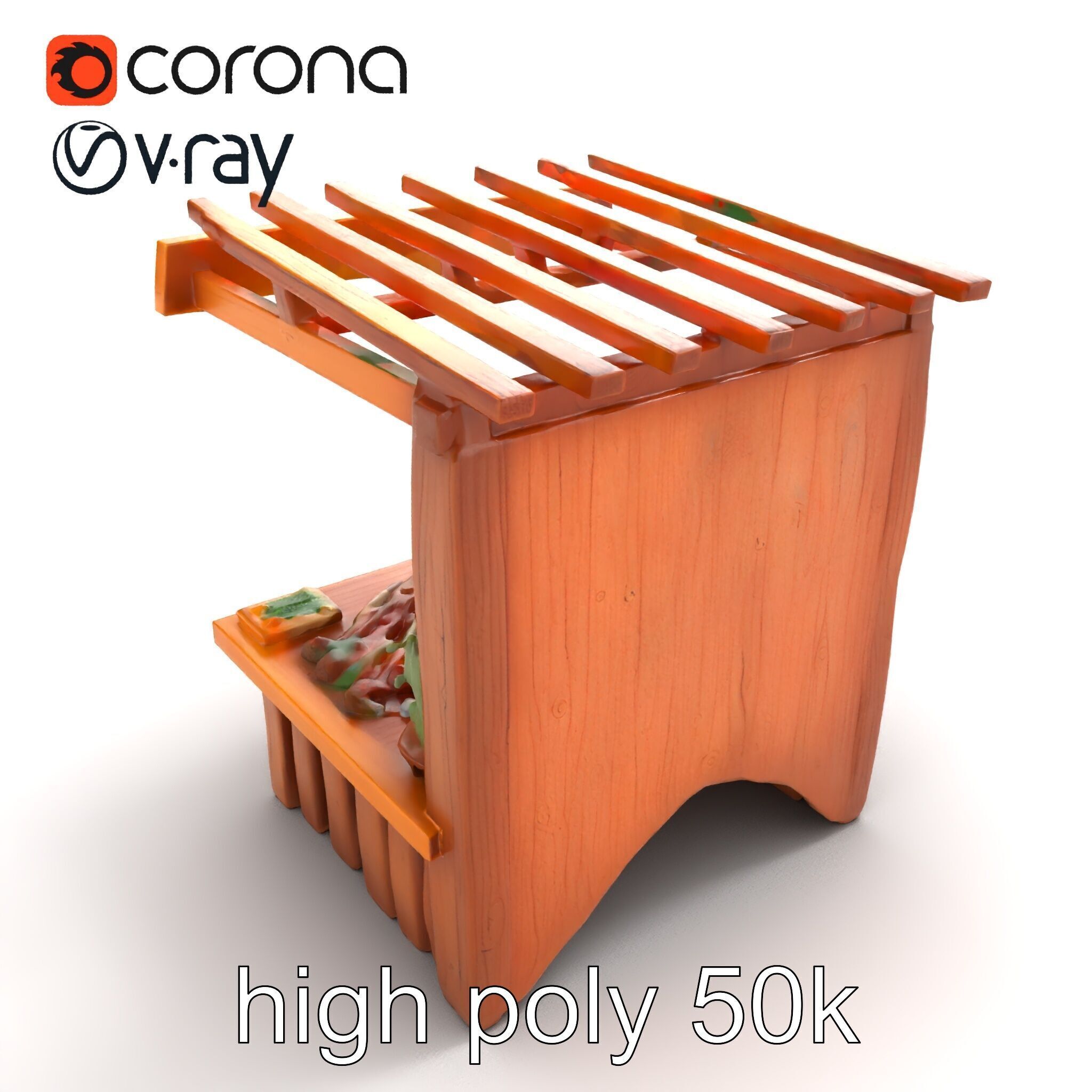 Farm Market Stall with Produce model pack Low-poly 3D model_22