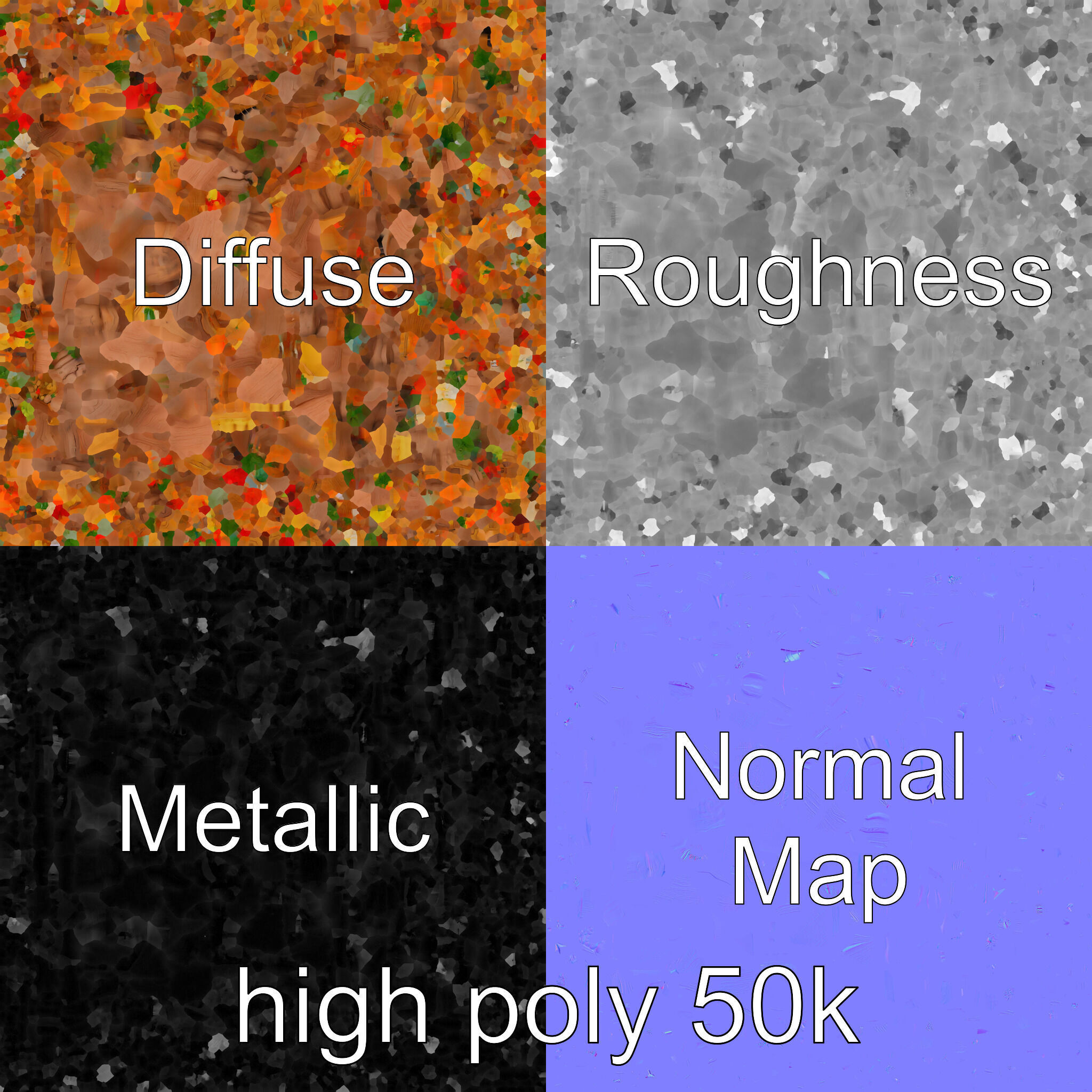 Farm Market Stall with Produce model pack Low-poly 3D model_3