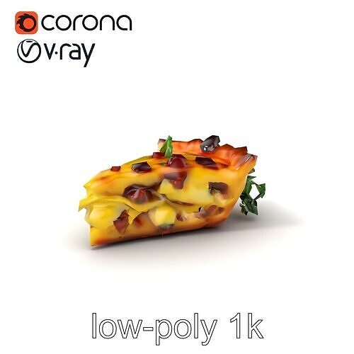 Quiche Lorraine Breakfast Feast model pack Low-poly 3D model 5