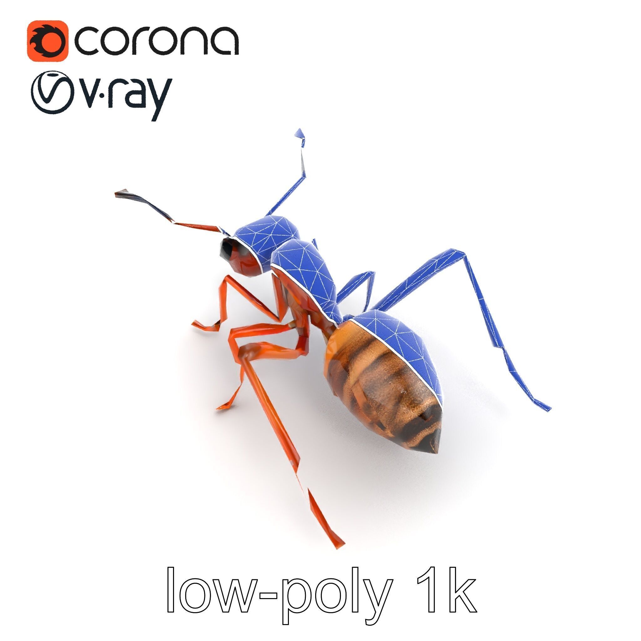 Desert Ant Golden Brown model pack Low-poly 3D model_26