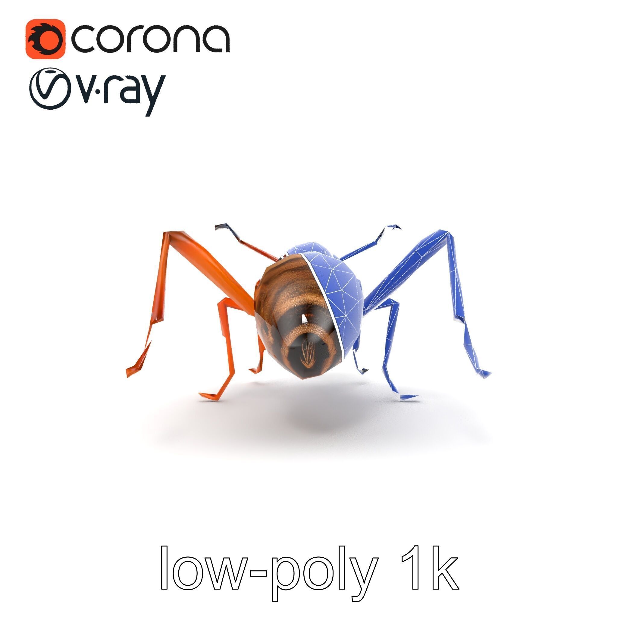 Desert Ant Golden Brown model pack Low-poly 3D model_29