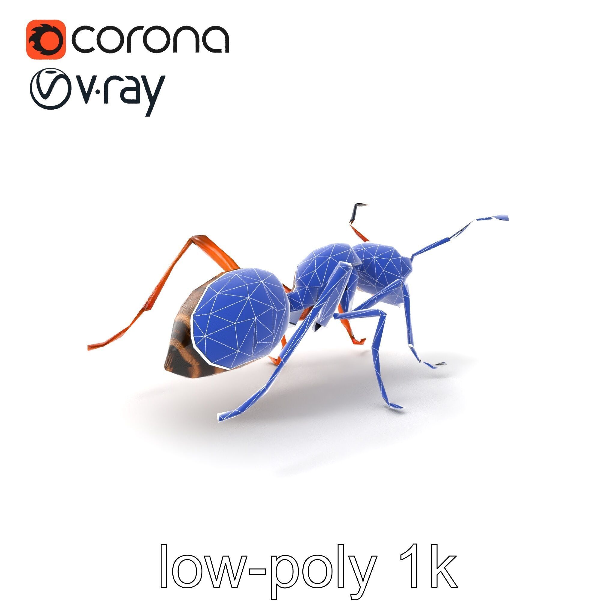 Desert Ant Golden Brown model pack Low-poly 3D model_6