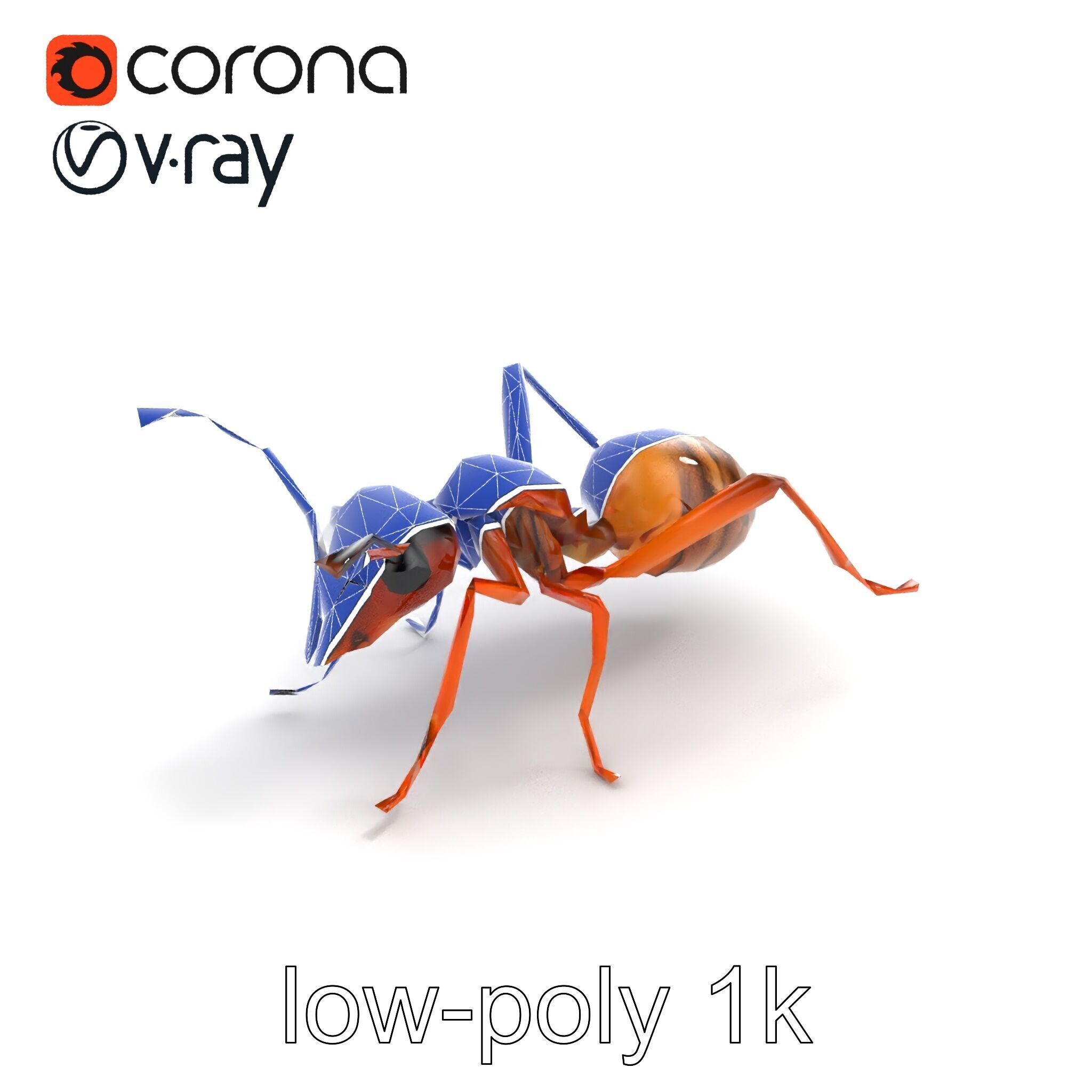 Desert Ant Golden Brown model pack Low-poly 3D model_14
