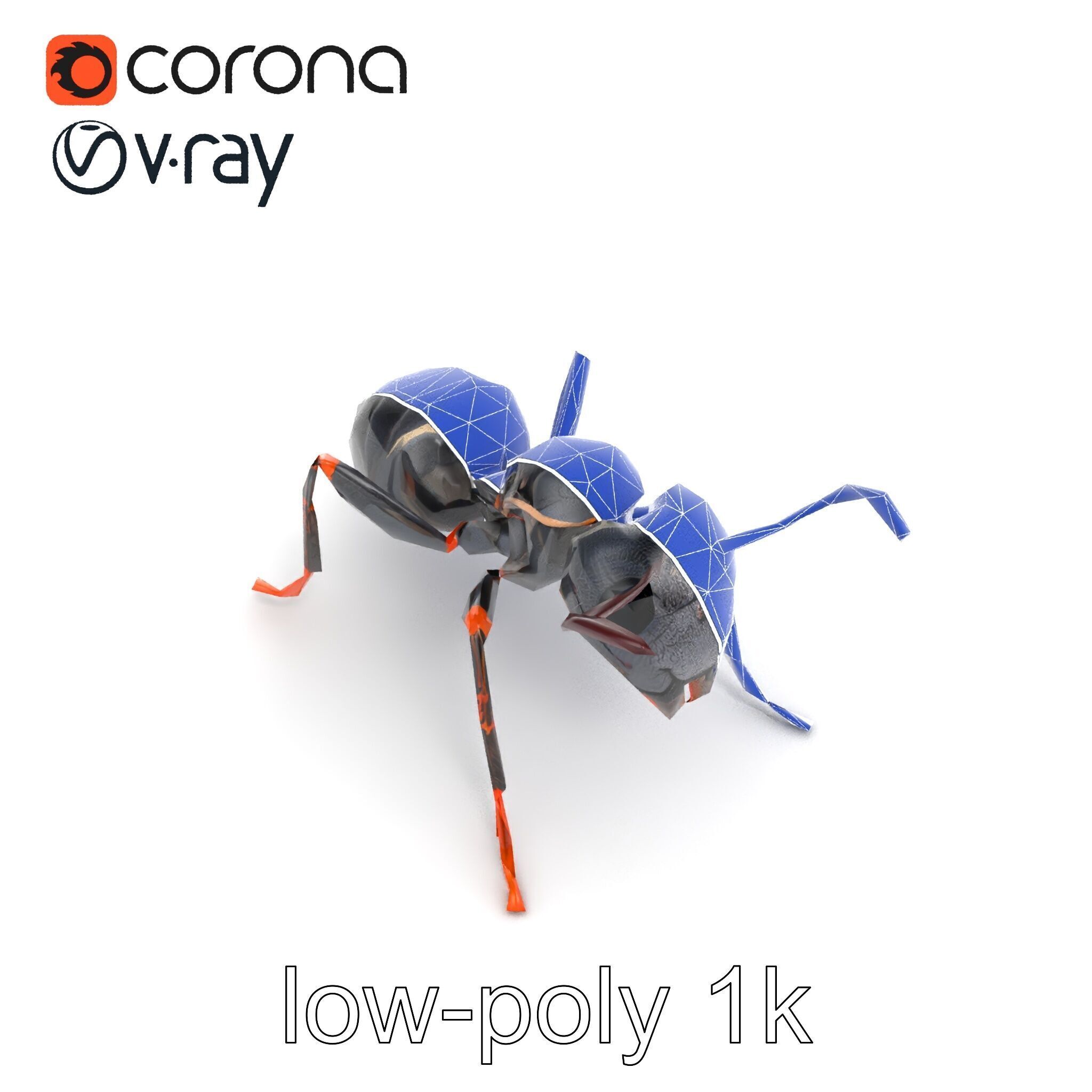 Gray-Black Mountain Ant Detailed Sculpture model pack Low-poly 3D model_18