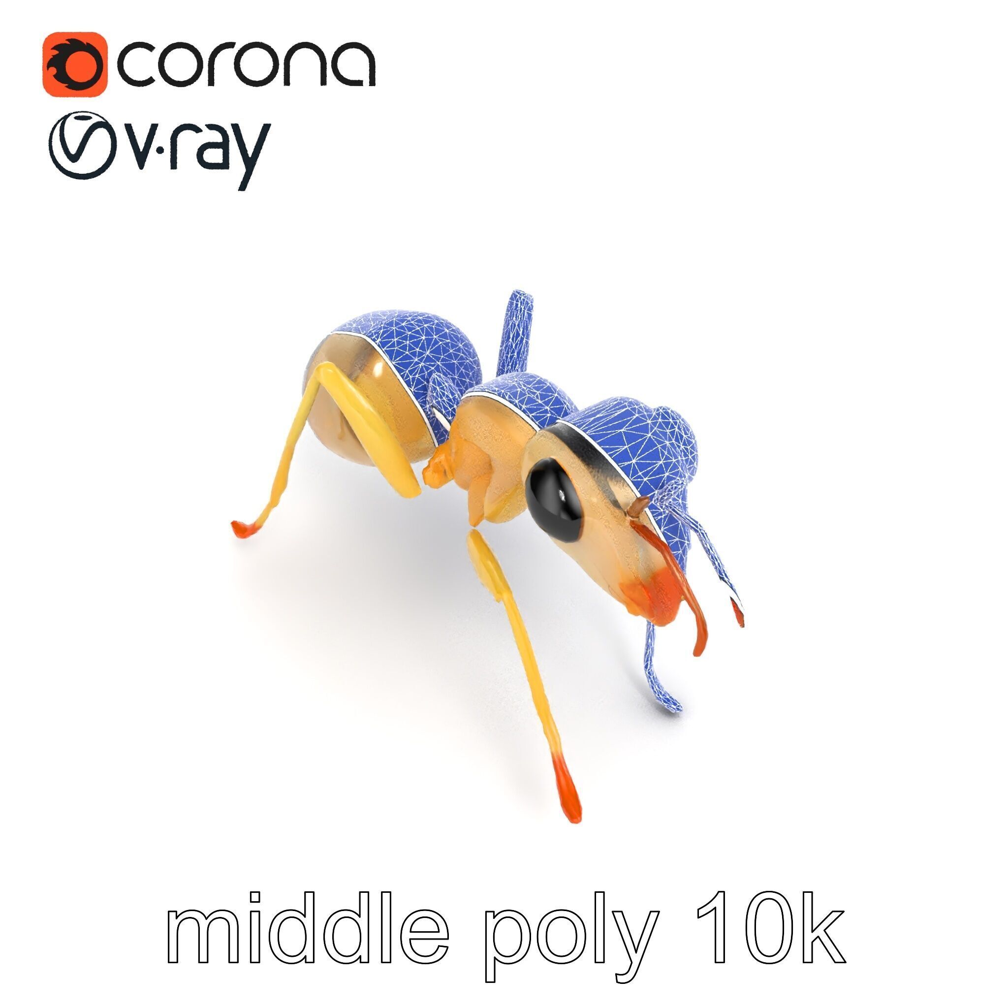 Crystal White Sugar Ant Model Pack Low-poly 3D model_21