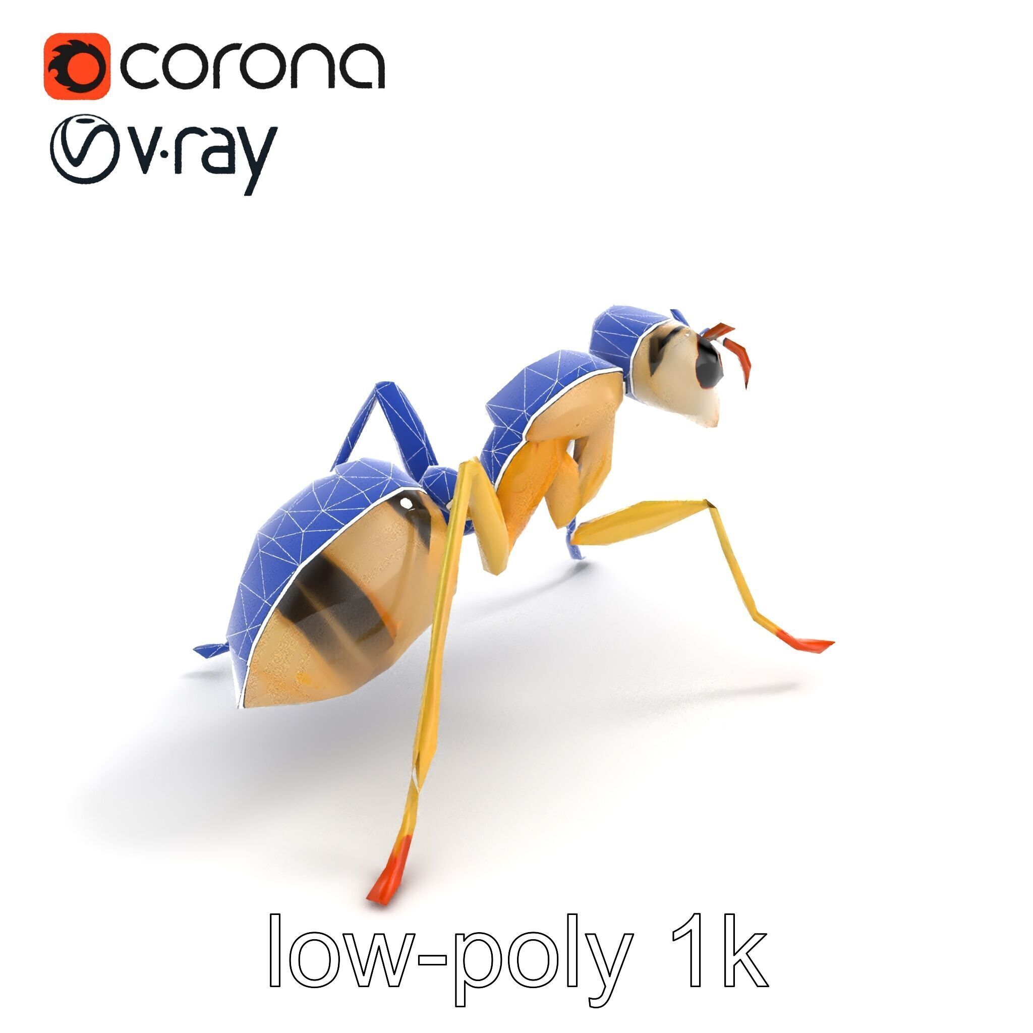 Crystal White Sugar Ant Model Pack Low-poly 3D model_29