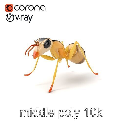 Crystal White Sugar Ant Model Pack Low-poly 3D model