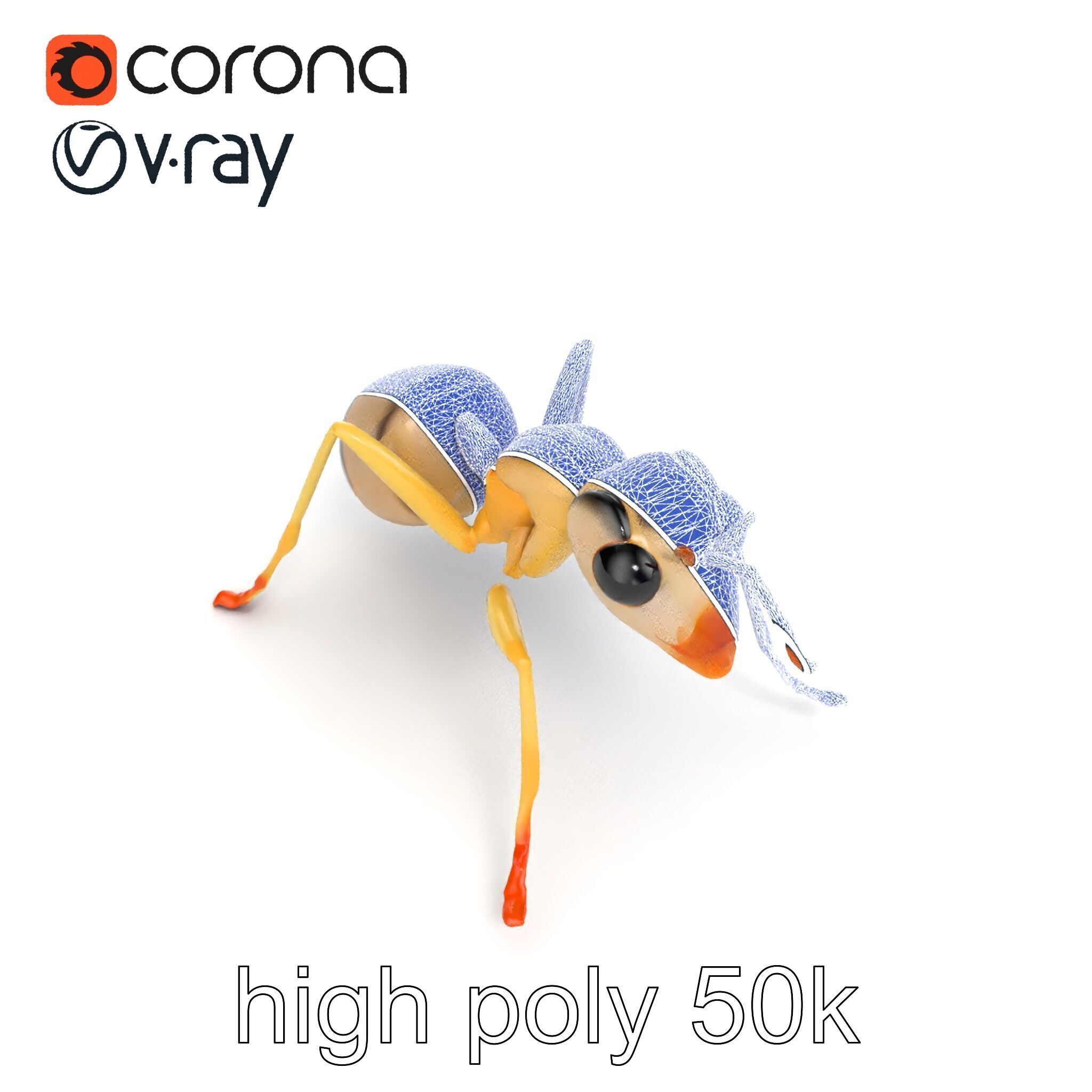 Crystal White Sugar Ant Model Pack Low-poly 3D model_23