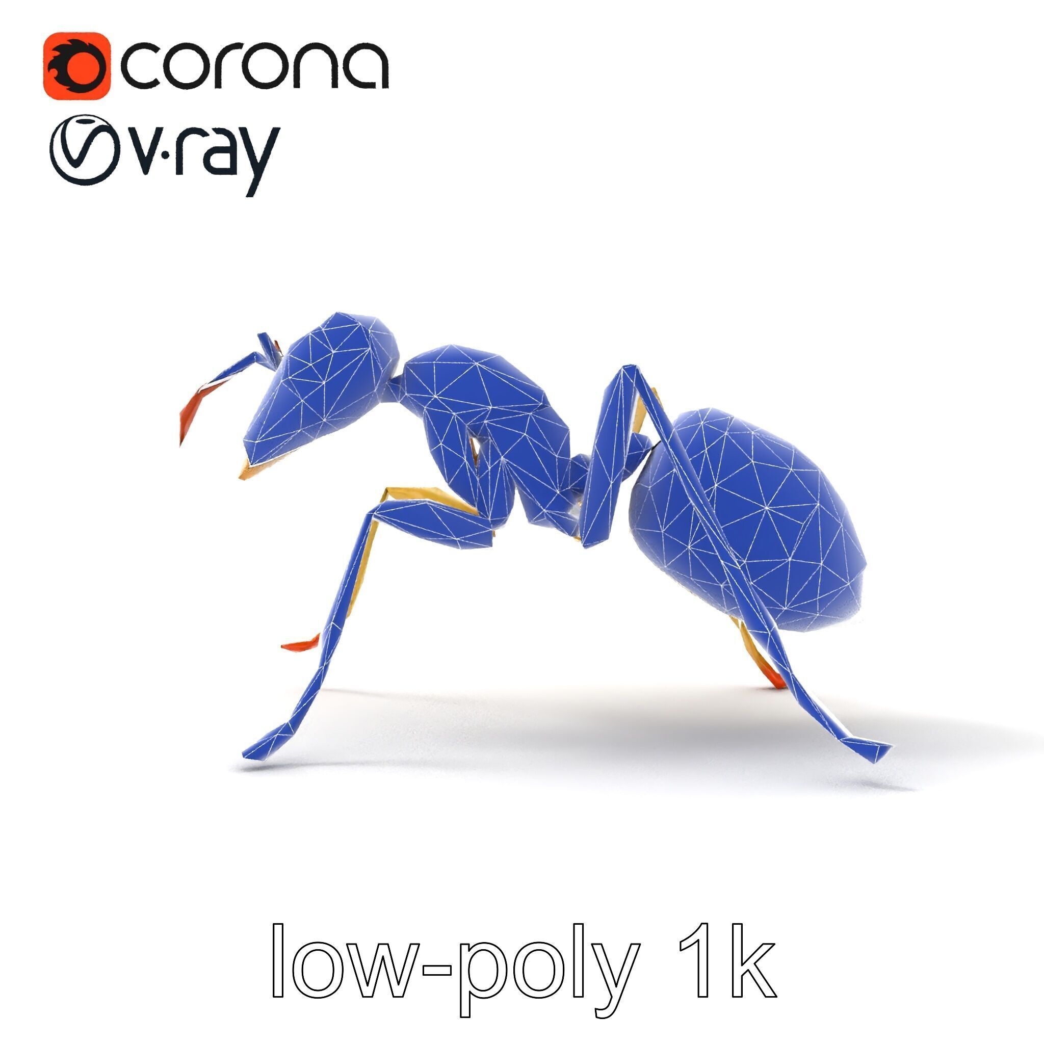 Crystal White Sugar Ant Model Pack Low-poly 3D model_31