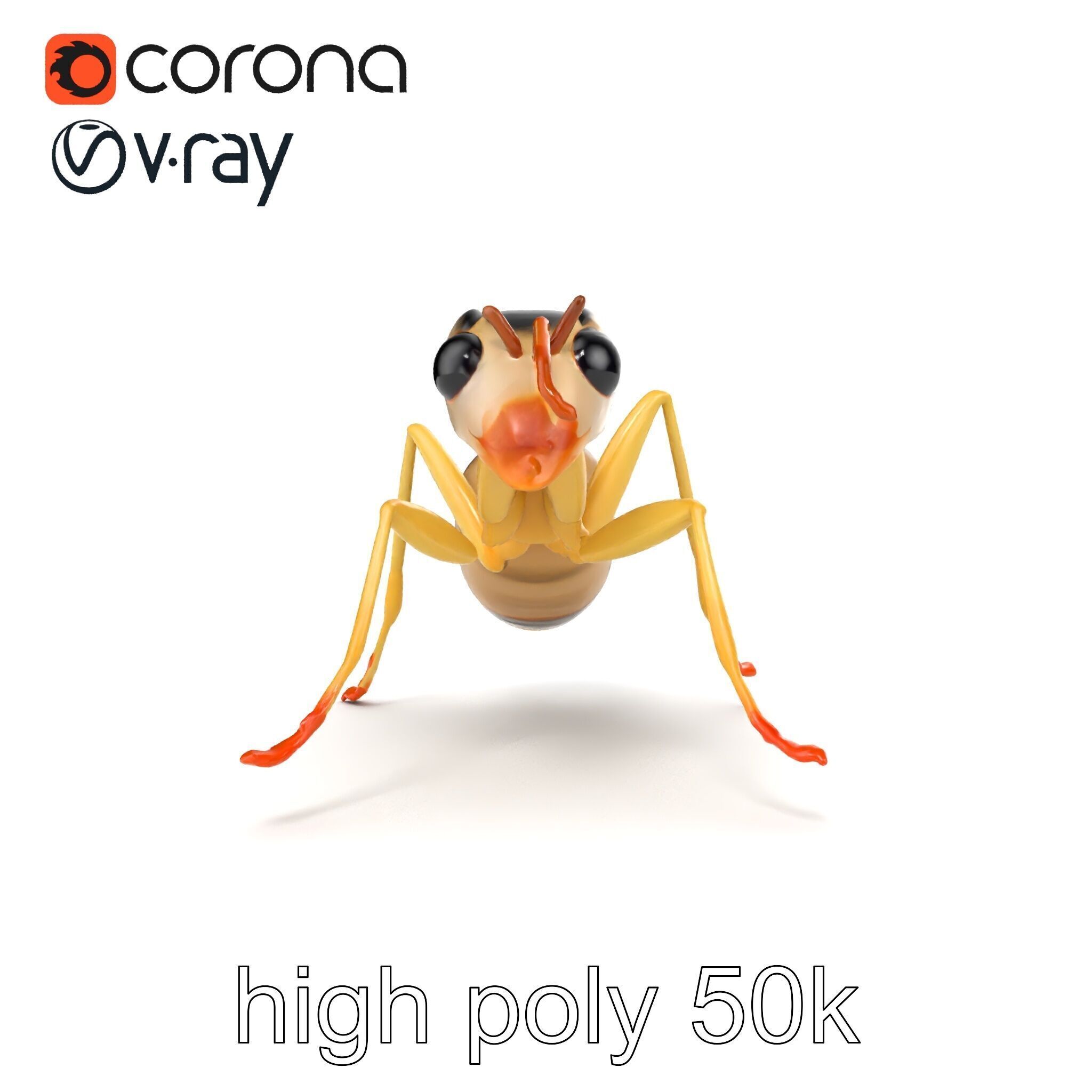 Crystal White Sugar Ant Model Pack Low-poly 3D model_17