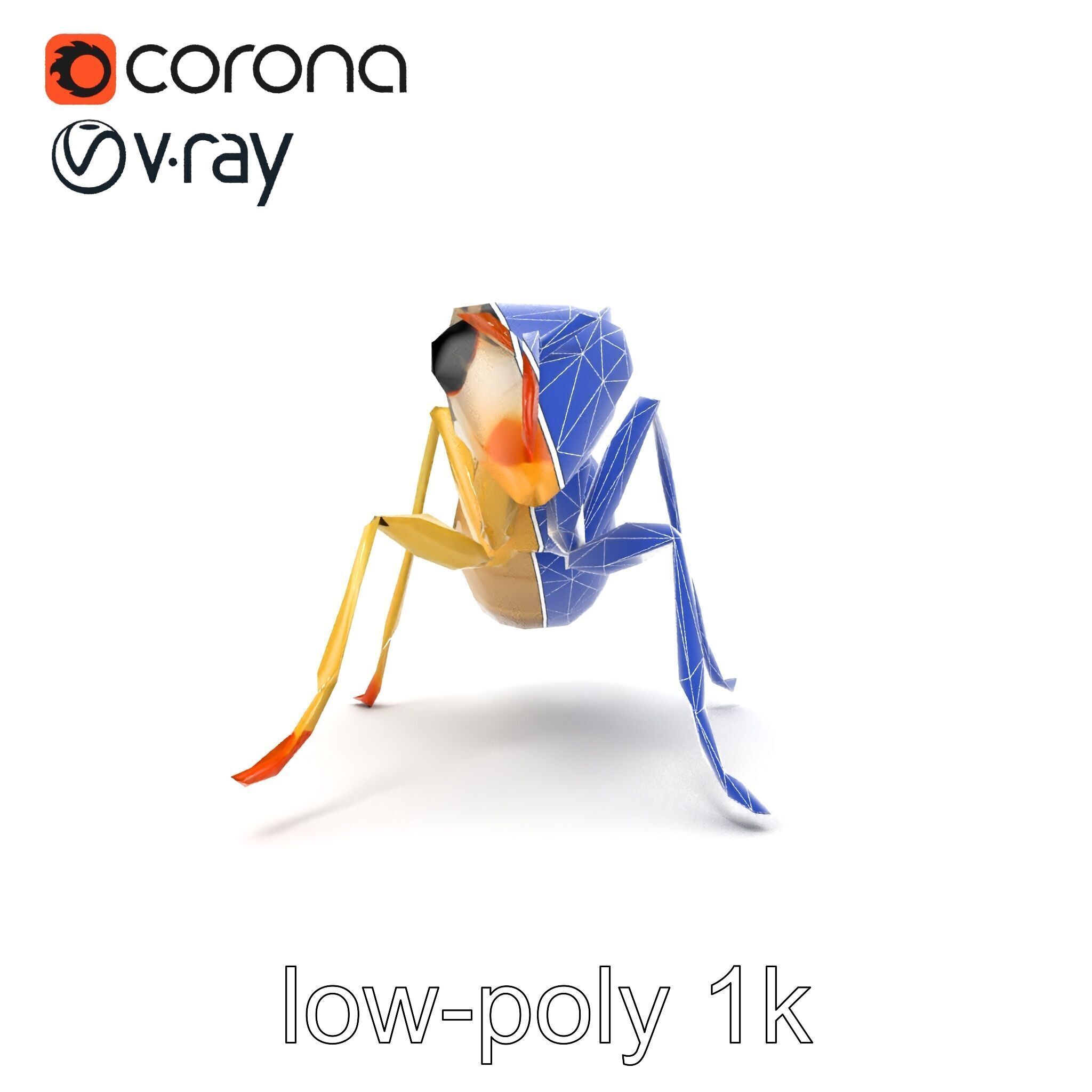 Crystal White Sugar Ant Model Pack Low-poly 3D model_24