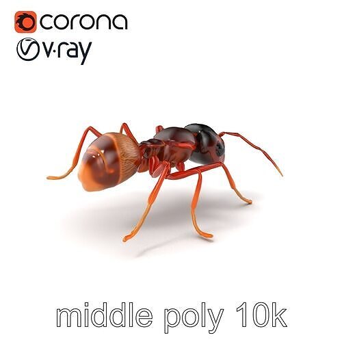 3D Tree Ant Brown Textured Surface Model Pack Low-poly 3D model