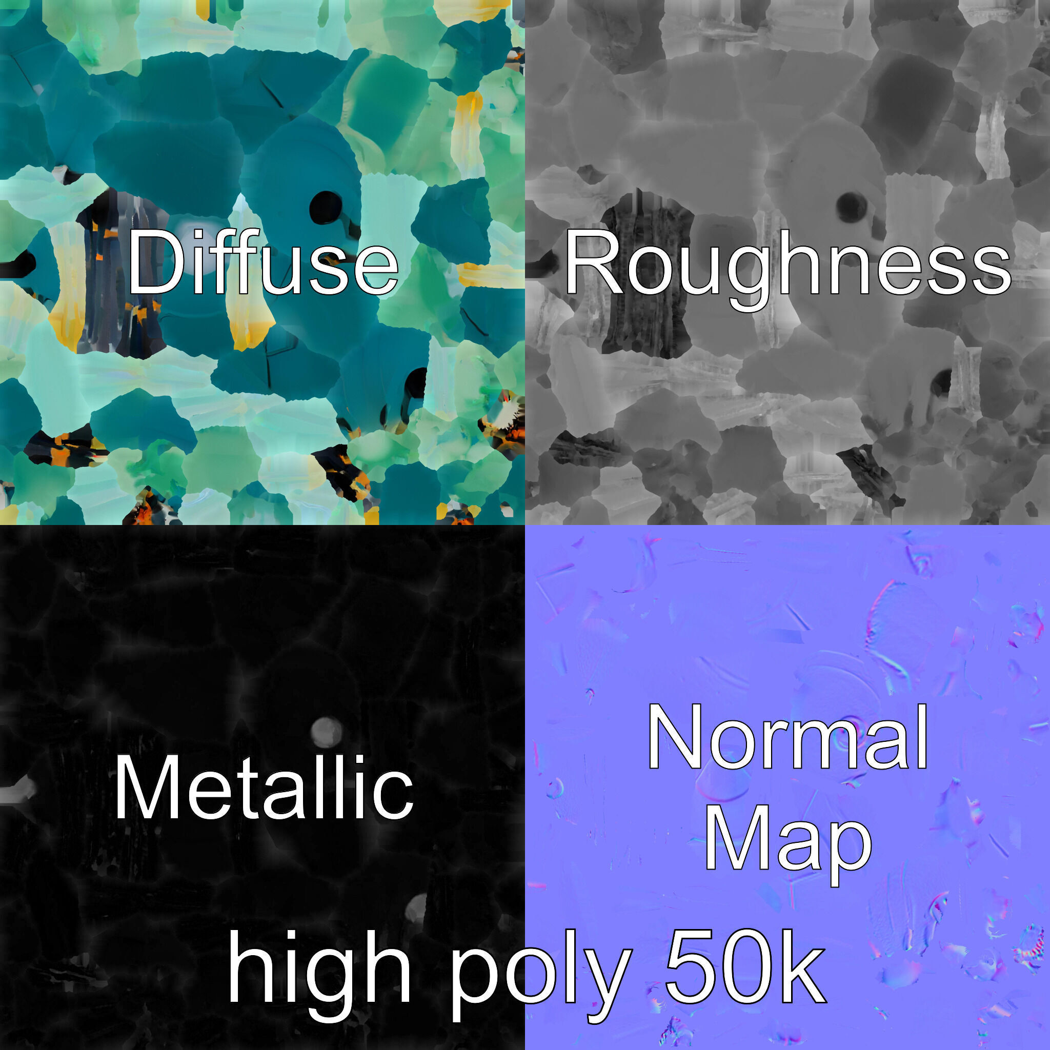 Aquamarine Water Ant Smooth Model Pack Low-poly 3D model_3