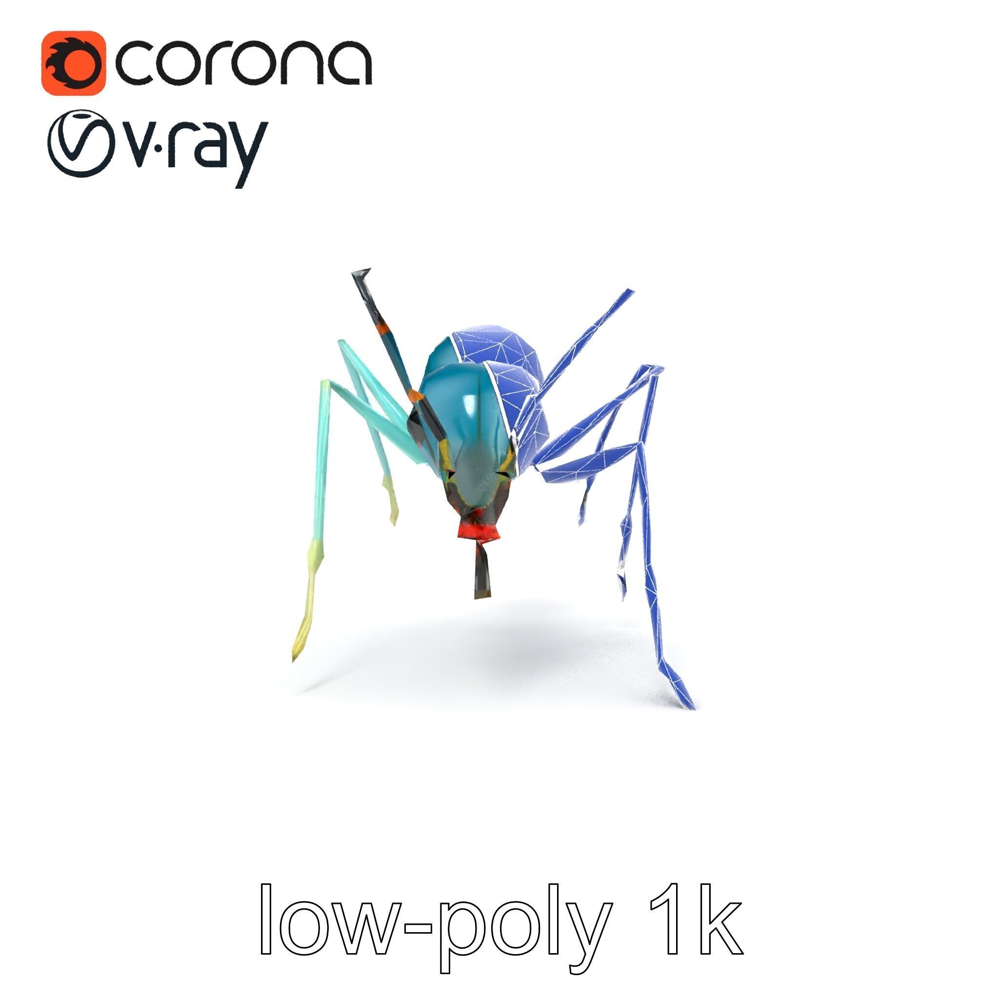 Aquamarine Water Ant Smooth Model Pack Low-poly 3D model_30